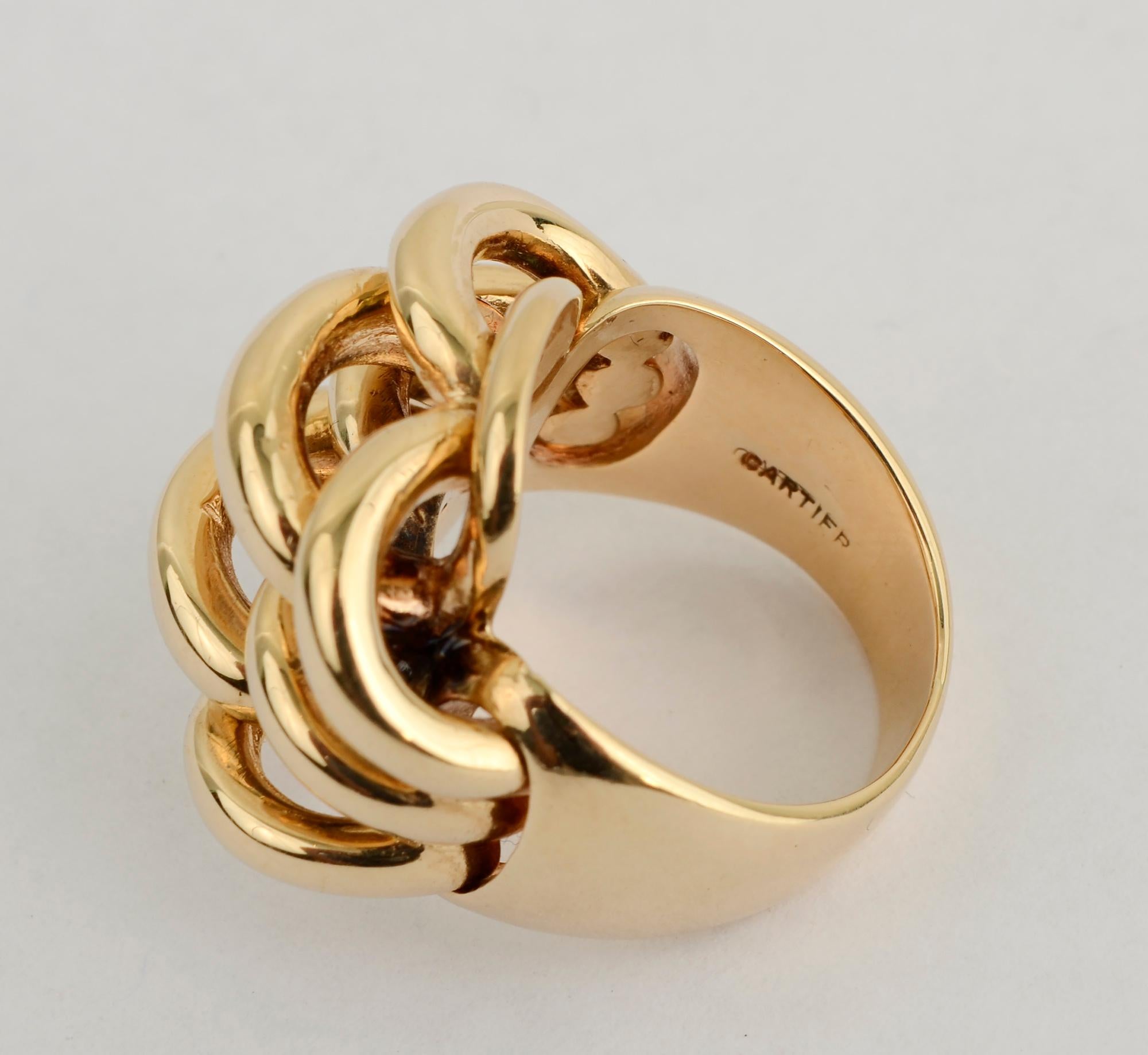 Cartier Gold Arches Ring In Excellent Condition In Darnestown, MD