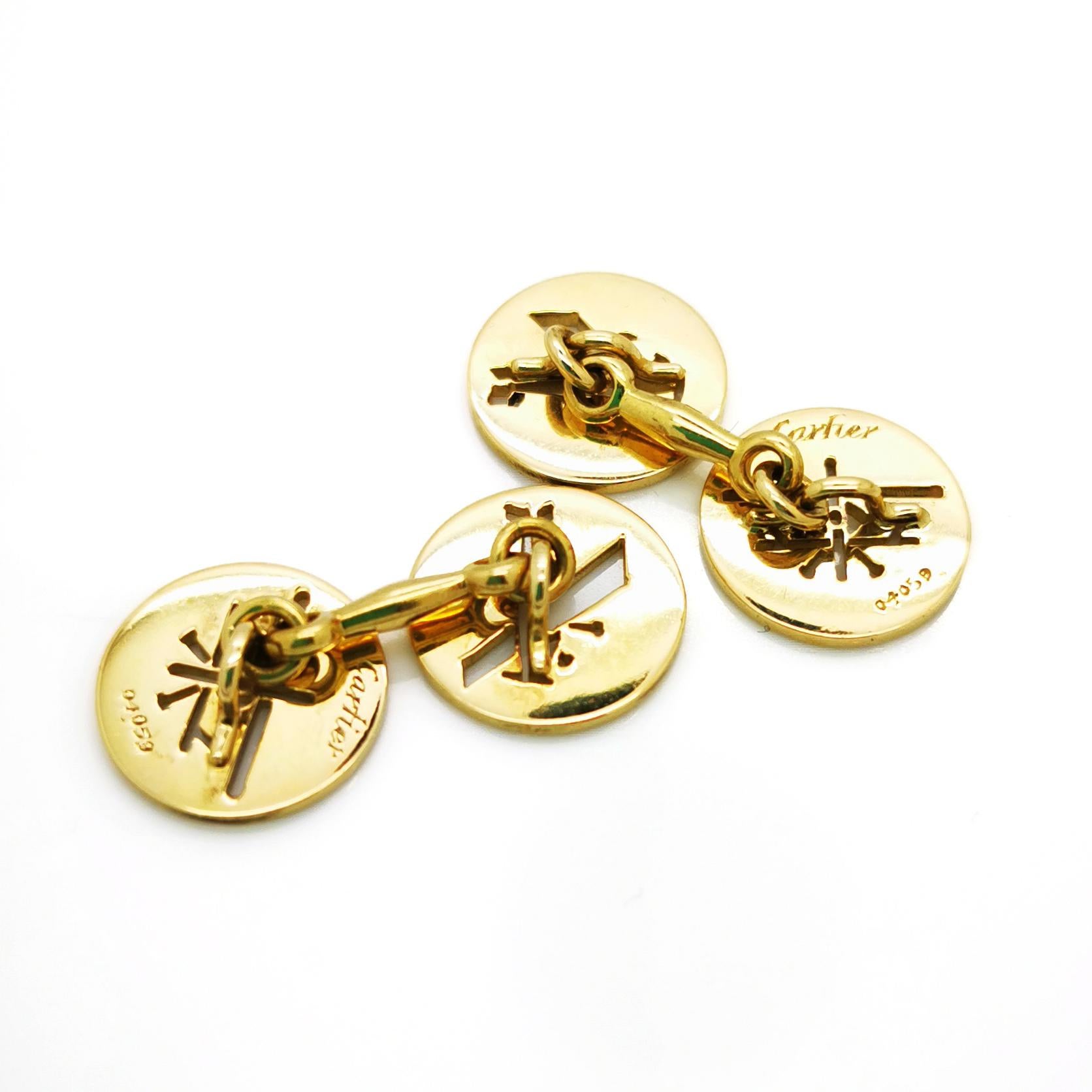 Retro Cartier Gold Biplane Cufflinks, Inspired by Louis Blériot For Sale