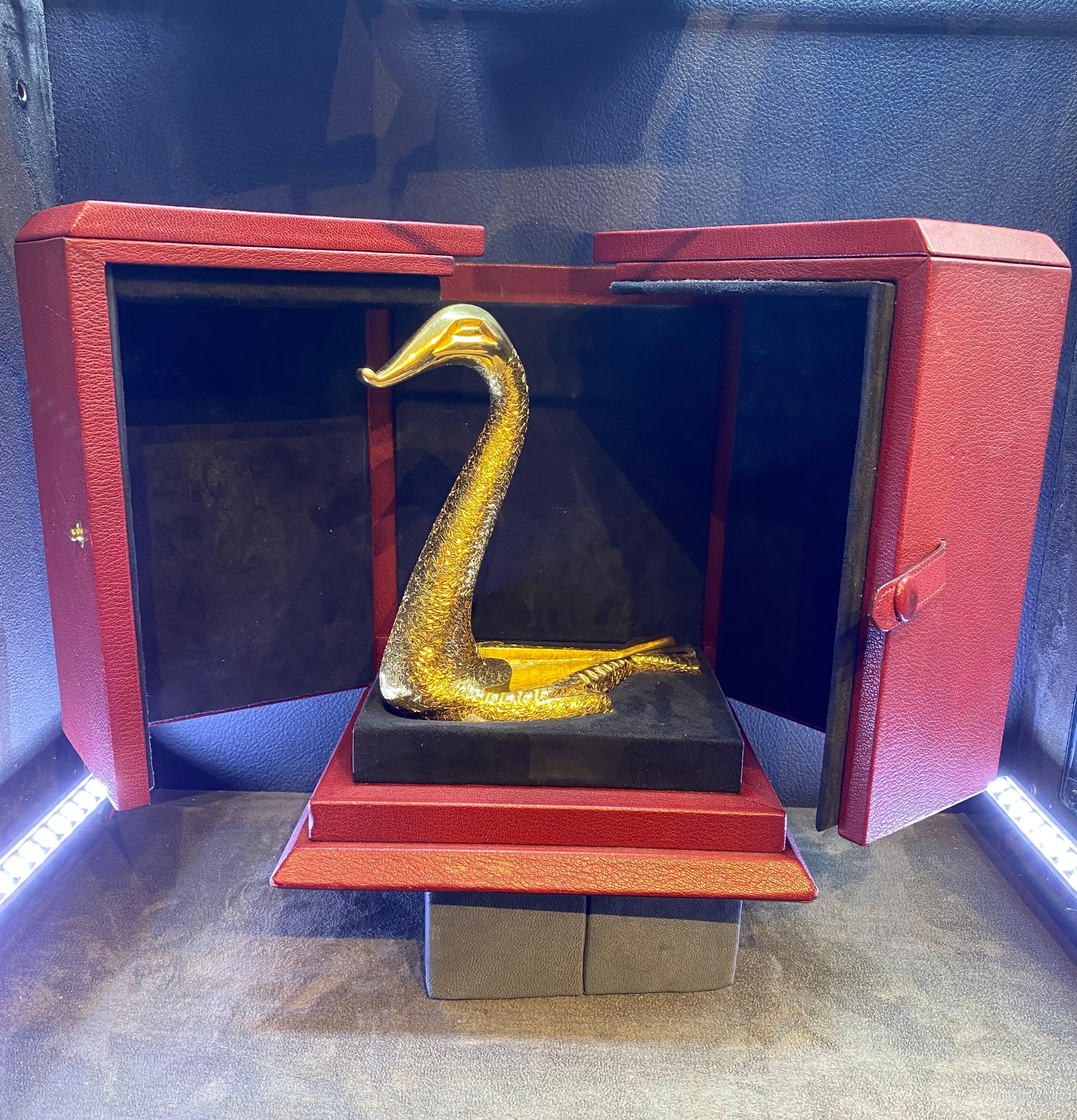 Cartier Gold Bird Ashtray and Pocket Watch Holder For Sale 1