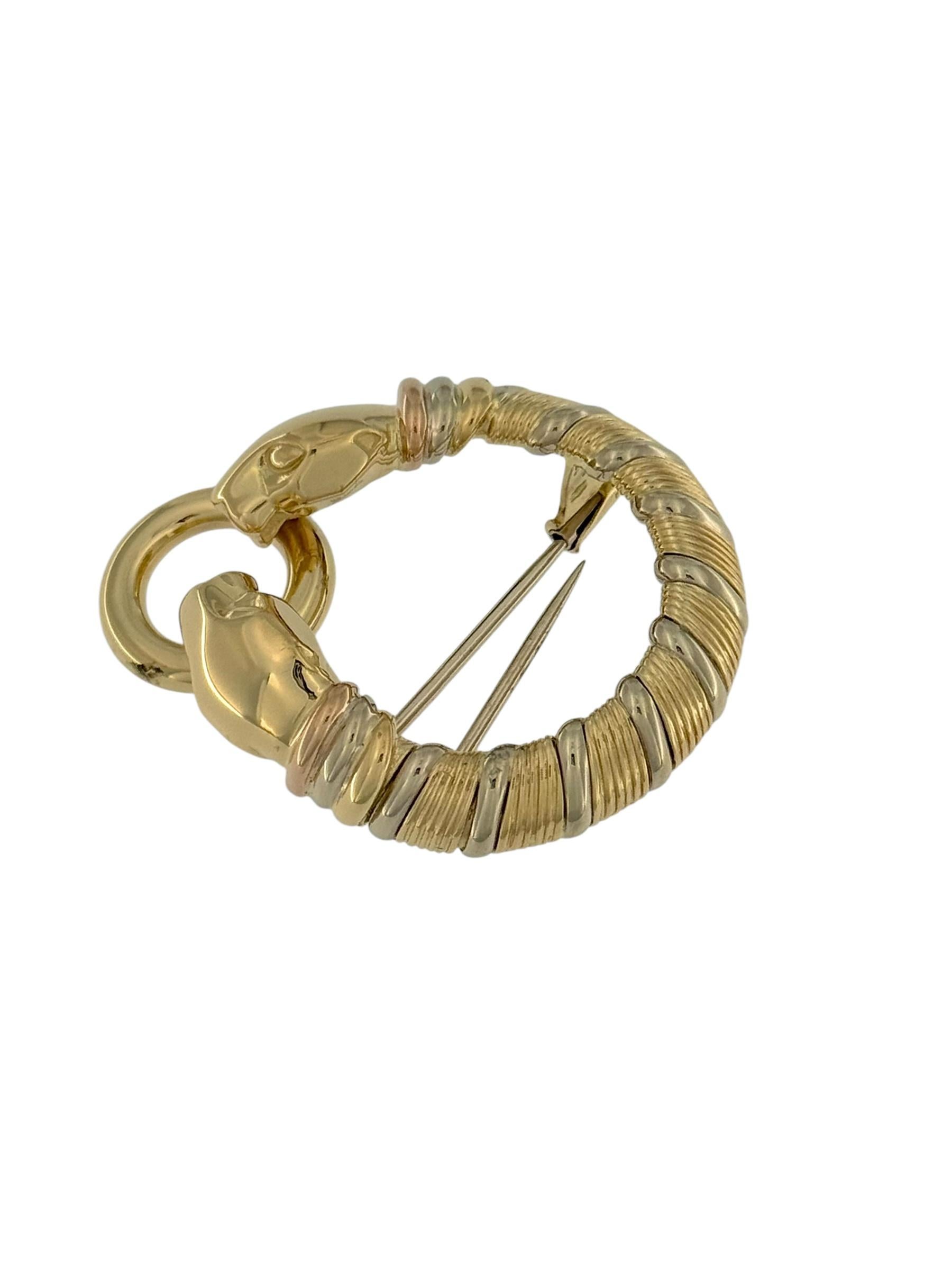 Cartier Gold Brooch Double Panthere Head In Excellent Condition For Sale In Esch sur Alzette, Esch-sur-Alzette