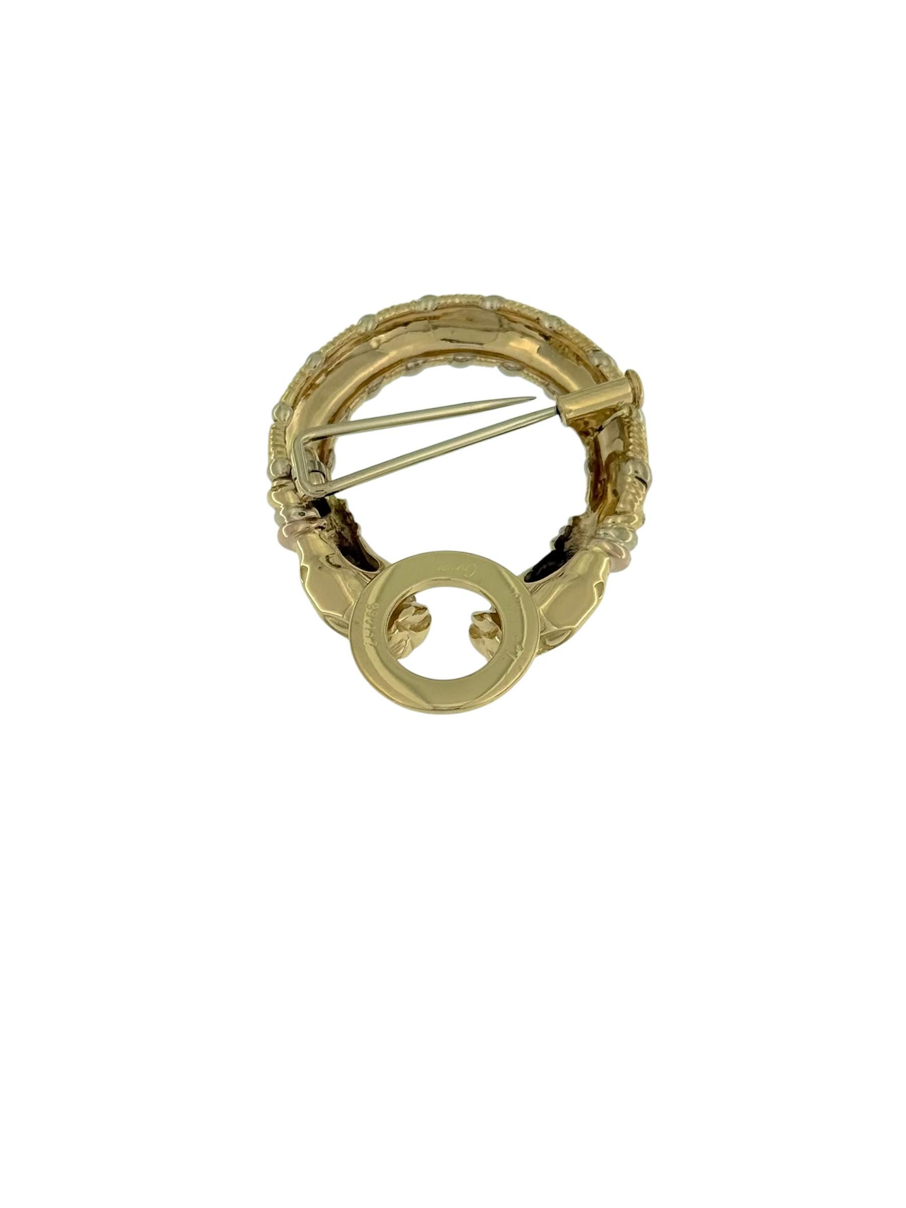 Women's or Men's Cartier Gold Brooch Double Panthere Head For Sale
