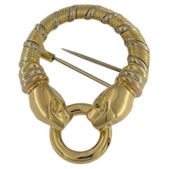 Cartier Gold Brooch Double Panthere Head