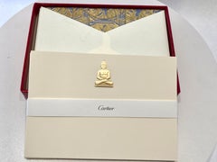 Amuleto di Buddha in oro di Cartier Set di cartoline e buste da scrivania di lusso in scatola