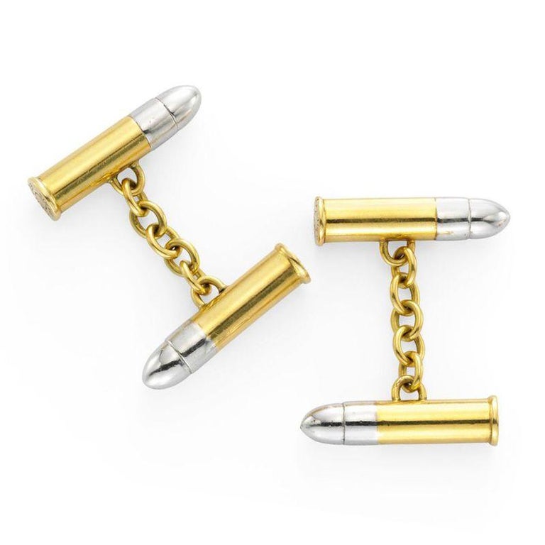 Cartier Gold Bullet Shape Cuff links at 1stDibs