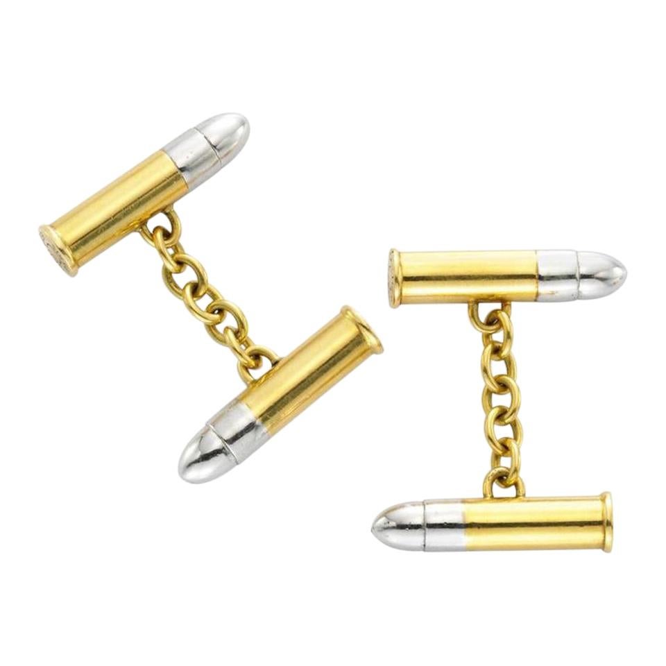 Cartier Gold Bullet Shape Cuff links at 