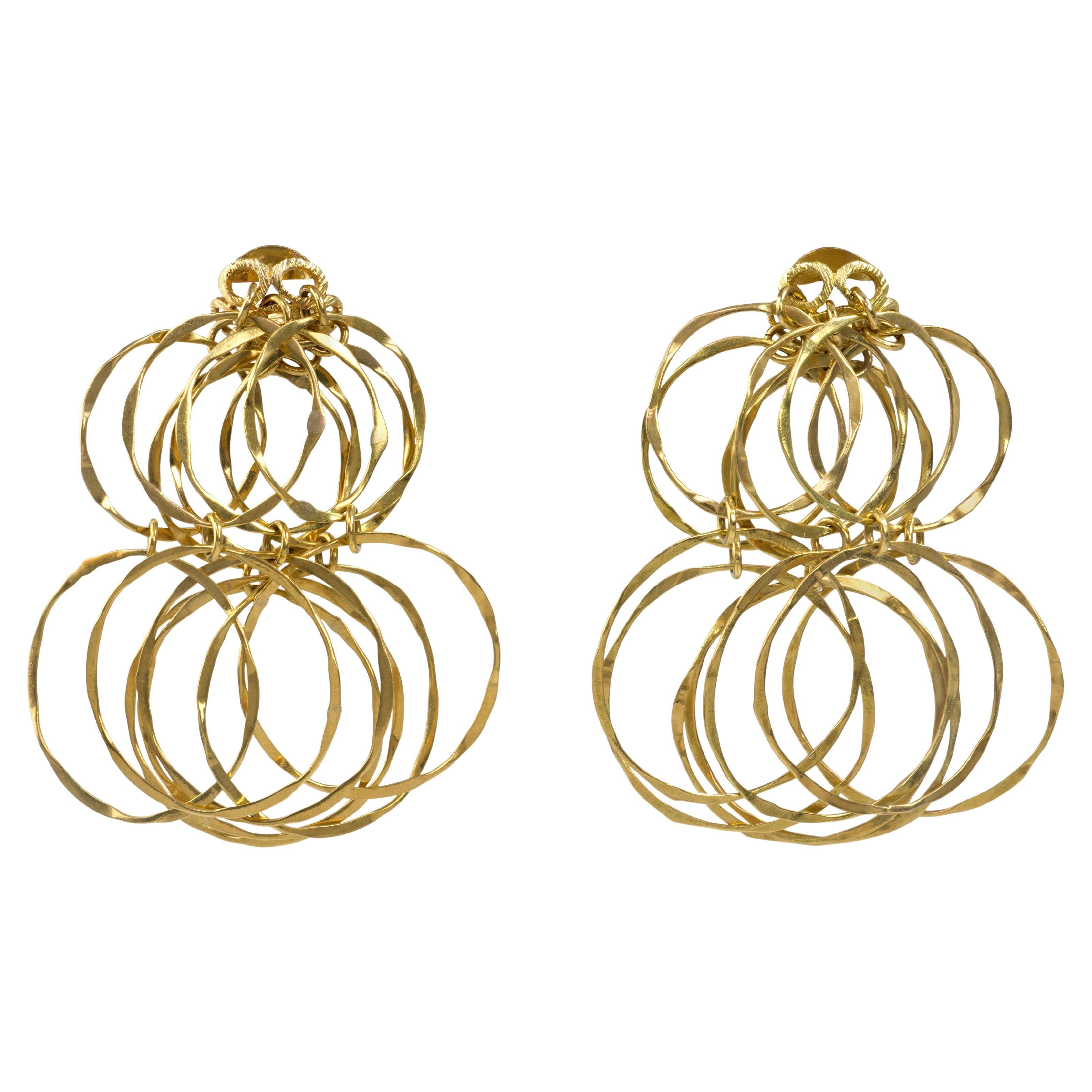 Cartier Gold Cascade Circular Link Earrings Circa 1970