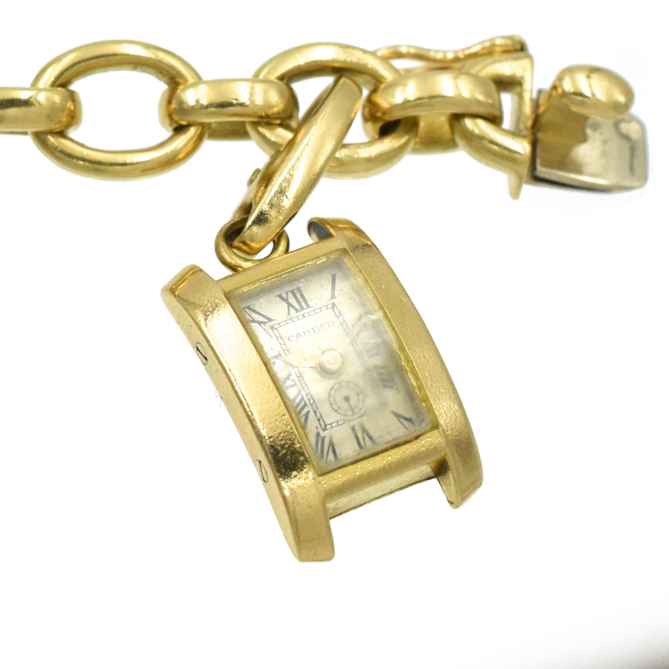 Round Cut Cartier Gold Charm Bracelet, France