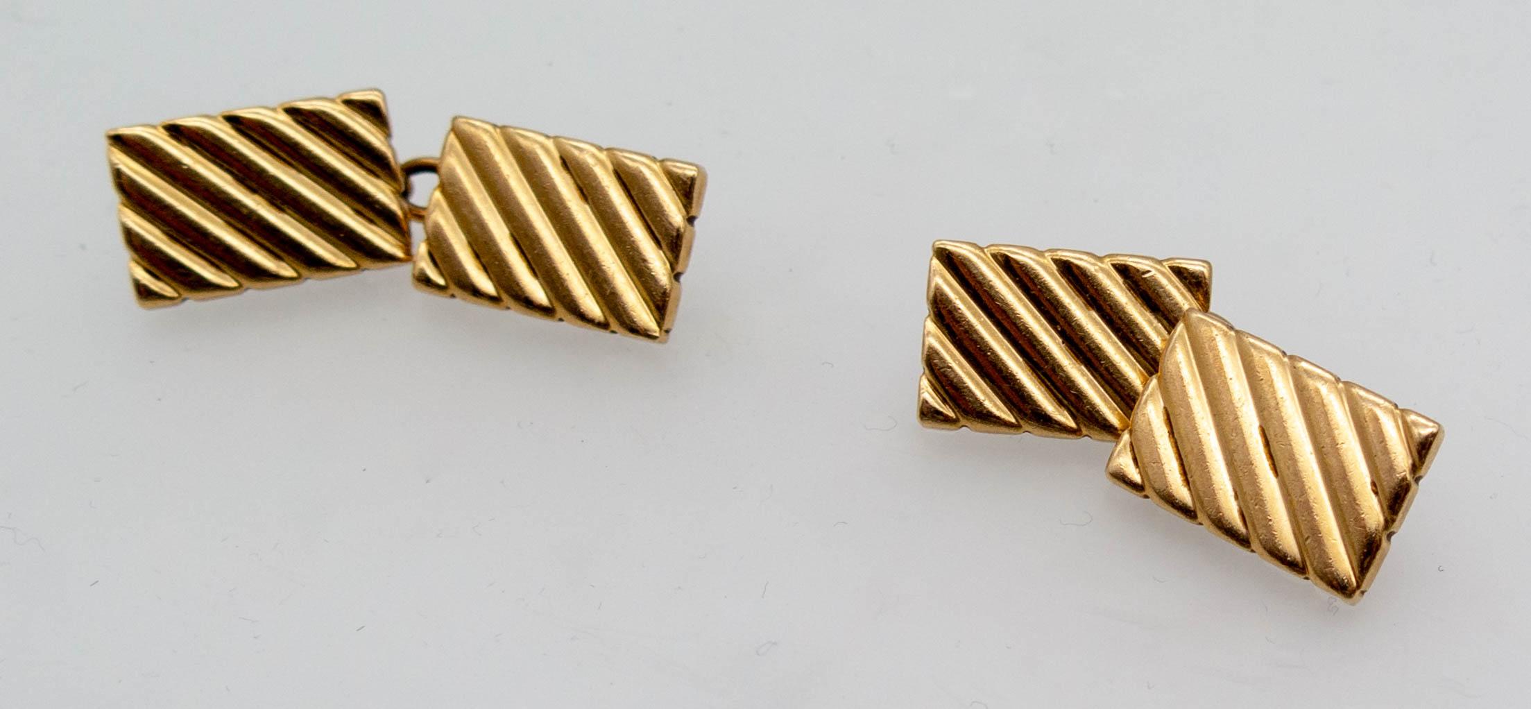 Modernist Cartier Gold Cufflinks