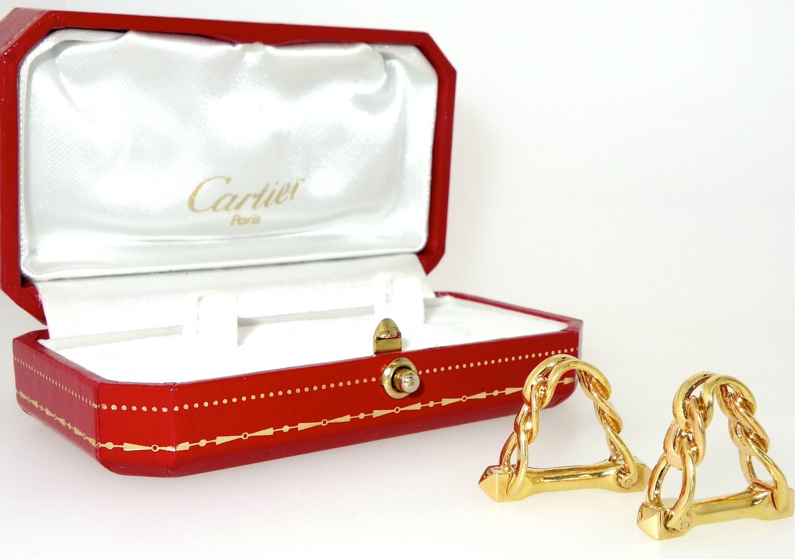 Contemporary Cartier Gold Cufflinks, French, circa 1960