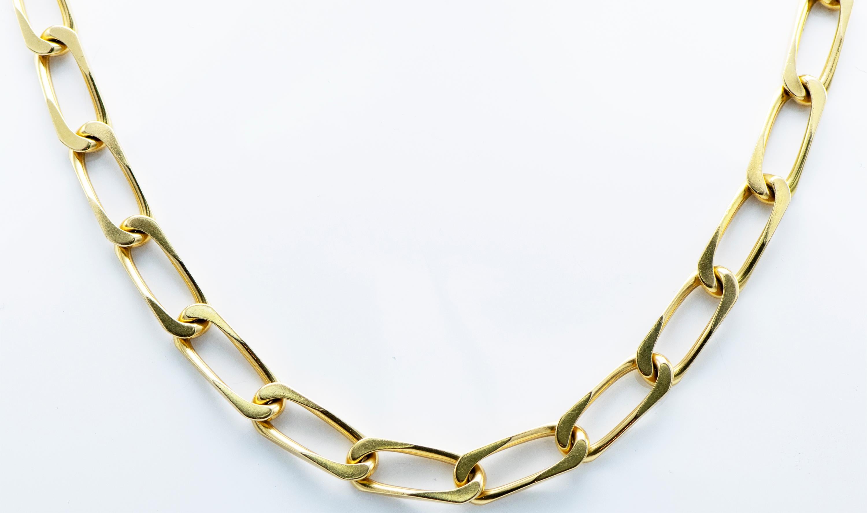 Cartier Gold Curb Link Chain Necklace/Bracelet Combination, France In Excellent Condition In New York, NY