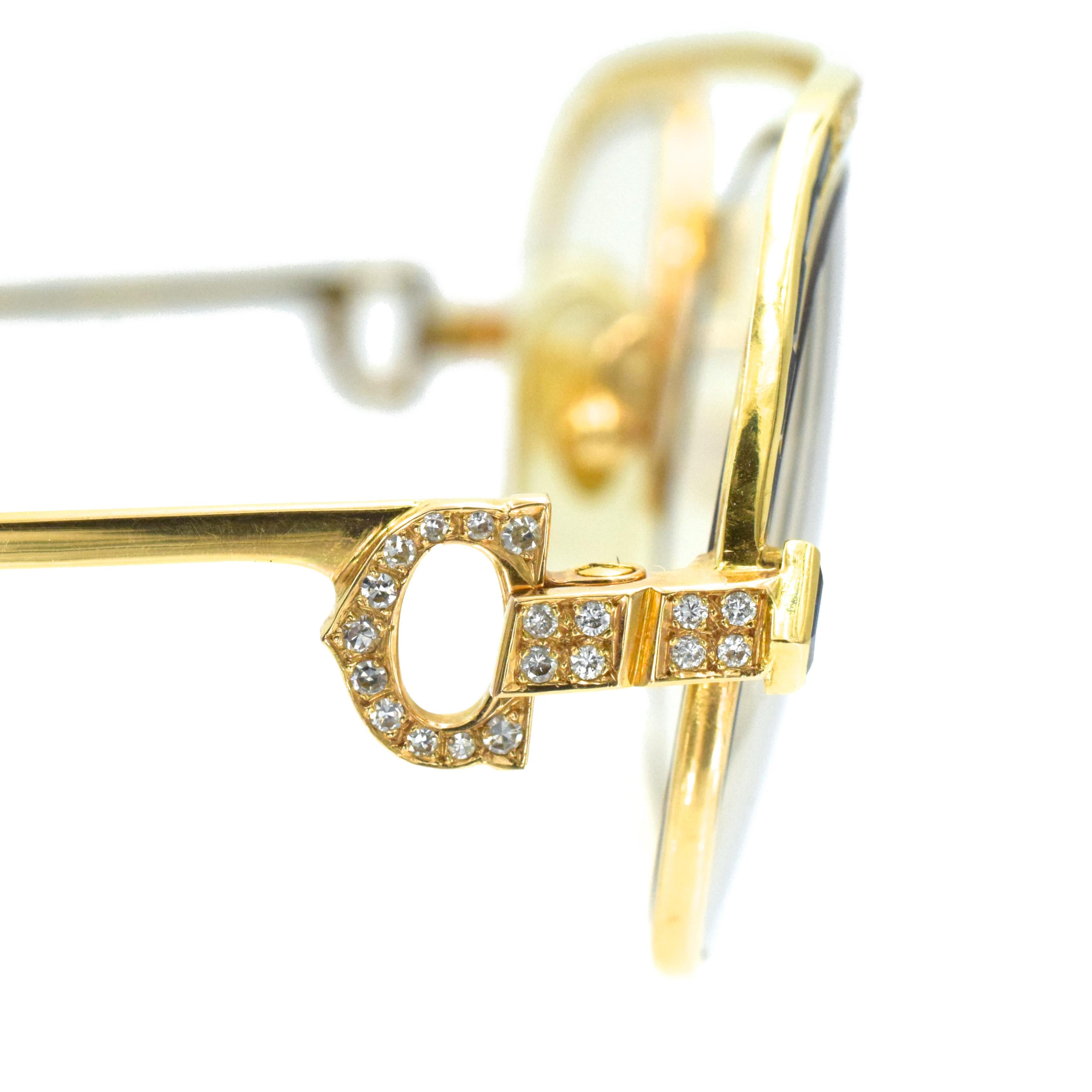 Cartier Gold, Diamond and Sapphire Eyeglasses, France 1