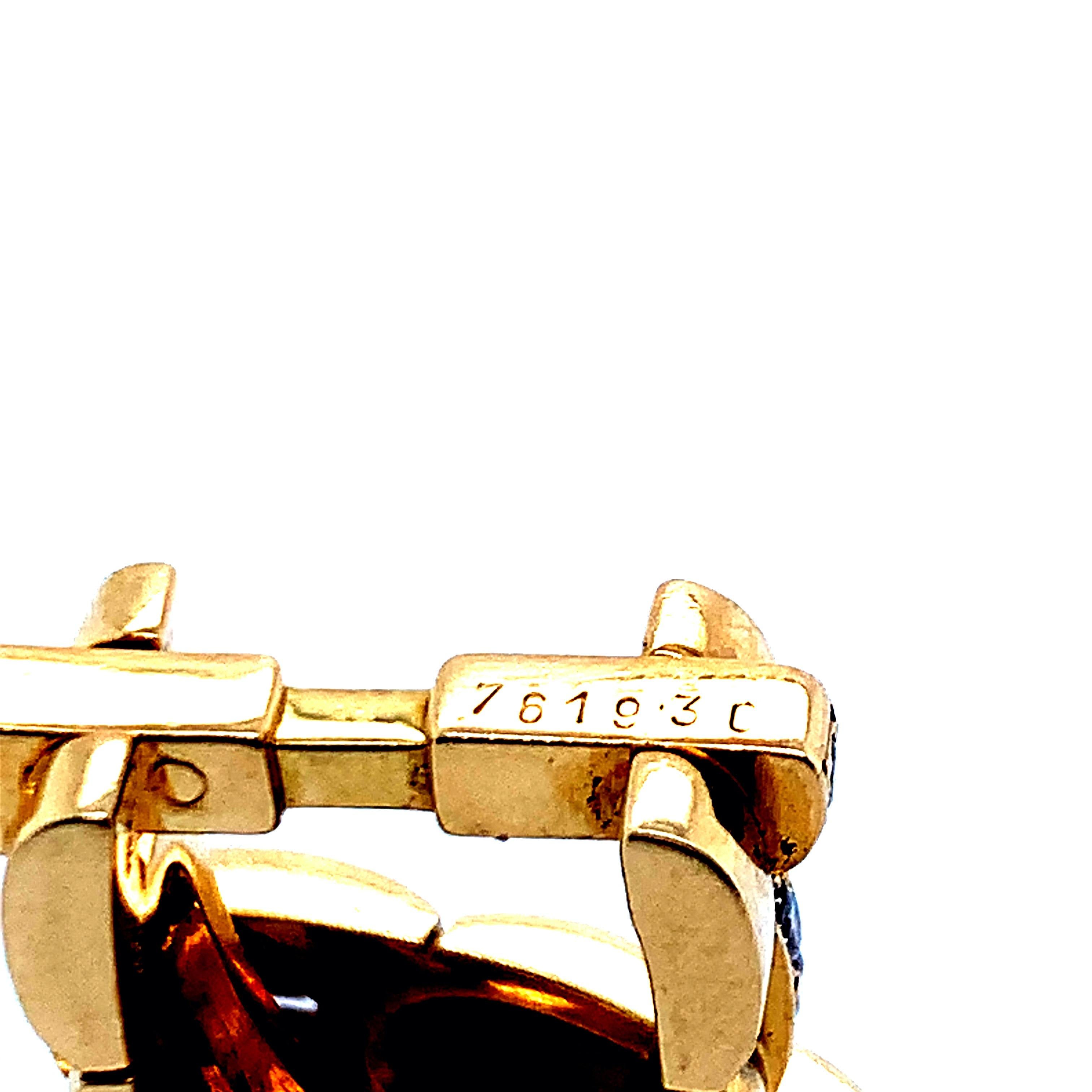 Cartier Gold Diamant Korb Manschettenknöpfe im Angebot 6