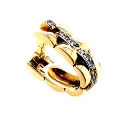 Cartier Gold Diamond Basket Cufflinks