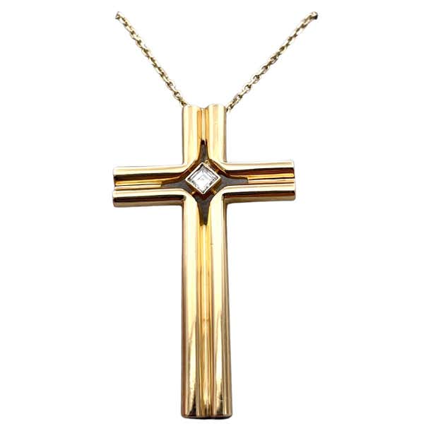 Cartier gold cross necklace Clearance