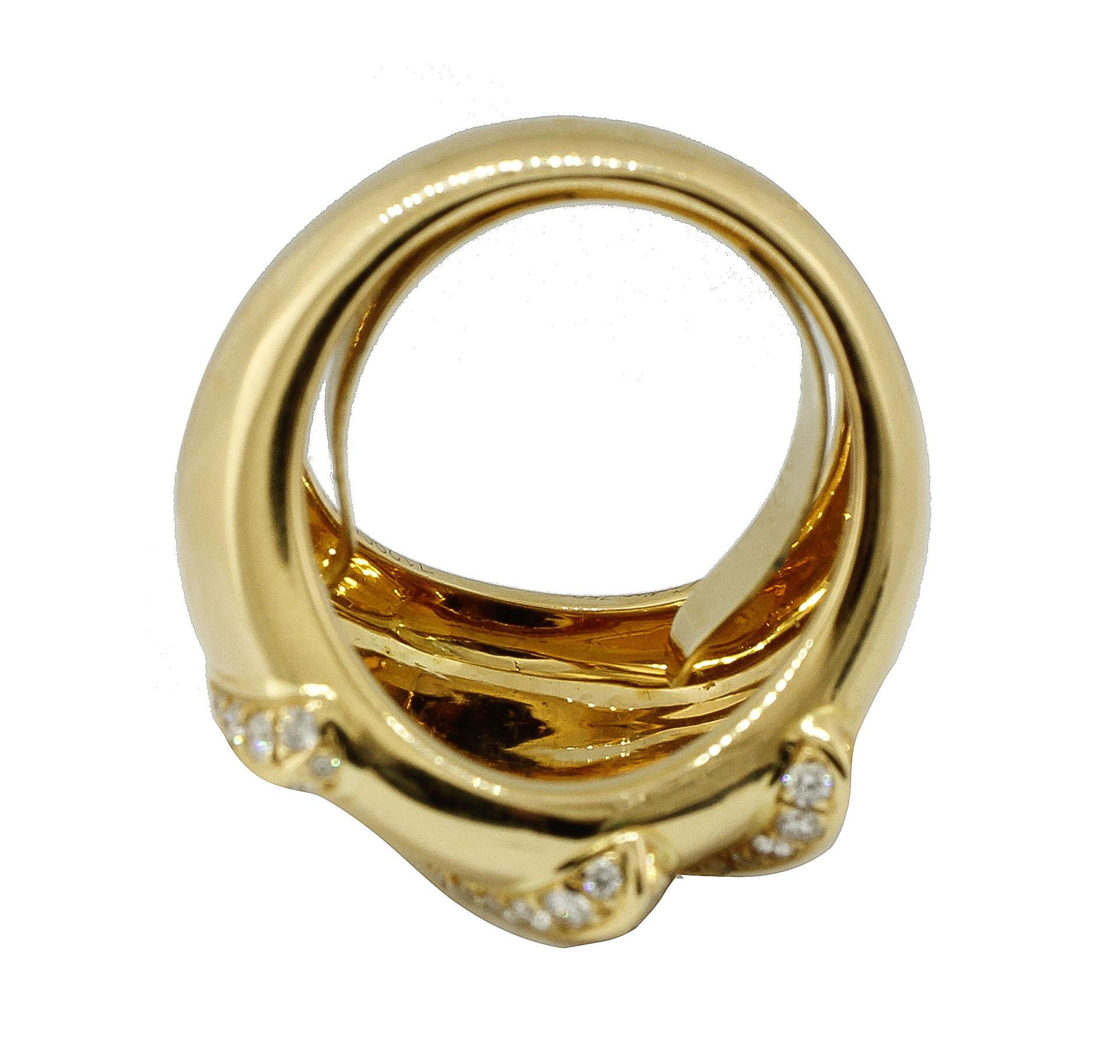 Retro Cartier  Gold Diamond Dome Ring