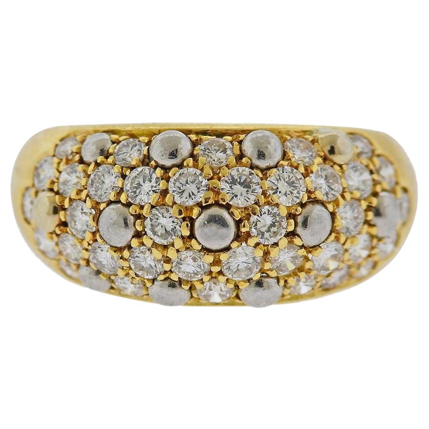 Cartier Gold Diamond Dome Ring For Sale