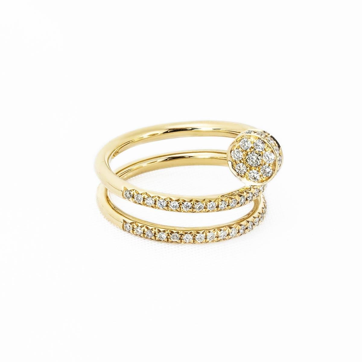 Round Cut Cartier Gold Diamond Juste Un Clou Ring Size 50 B4211900 For Sale