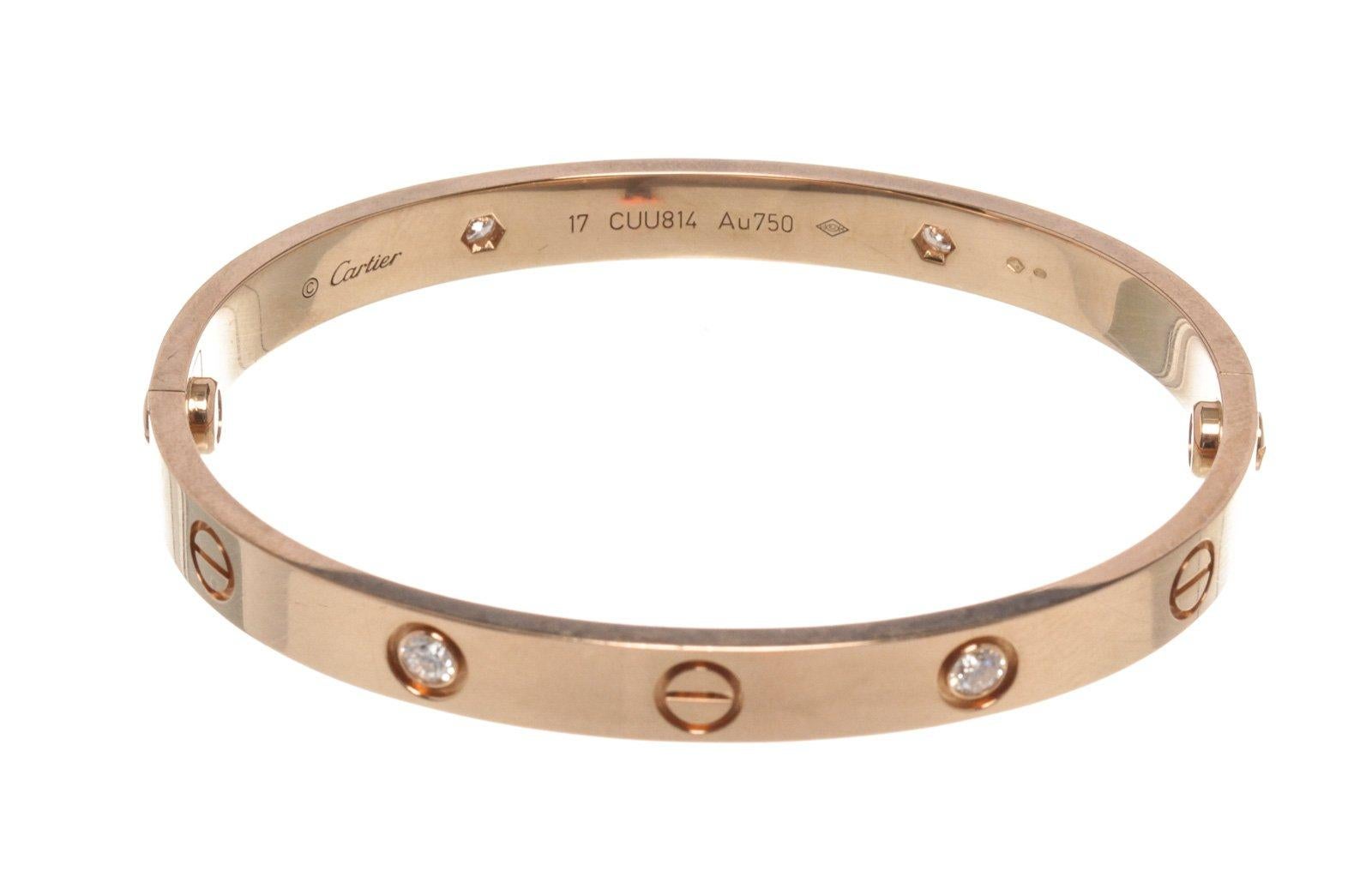 Women's Cartier Gold Diamond Love 4 Bracelet