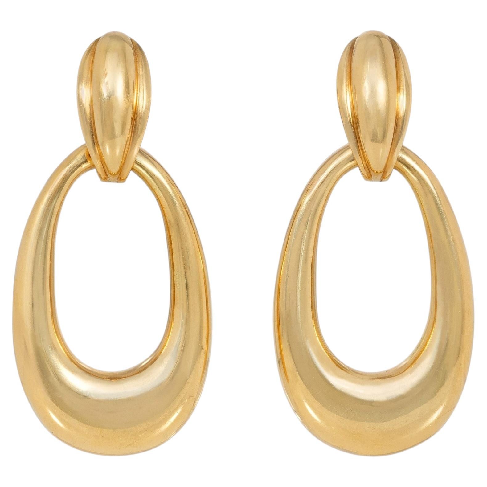 Cartier Gold Doorknocker earrings For Sale