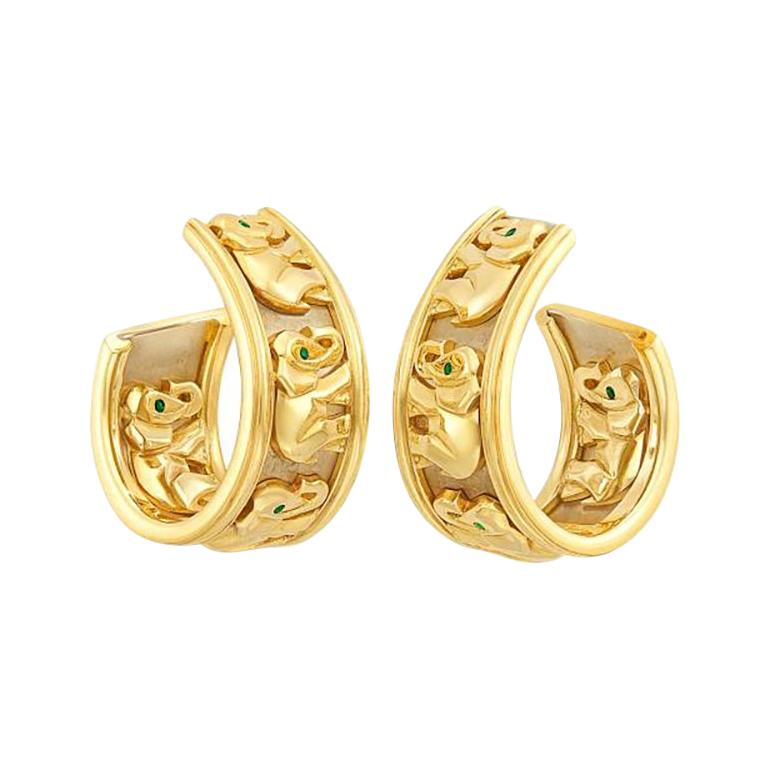 Cartier Gold Elephant Earrings