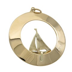 Cartier Gold and Enamel Sailboat Charm