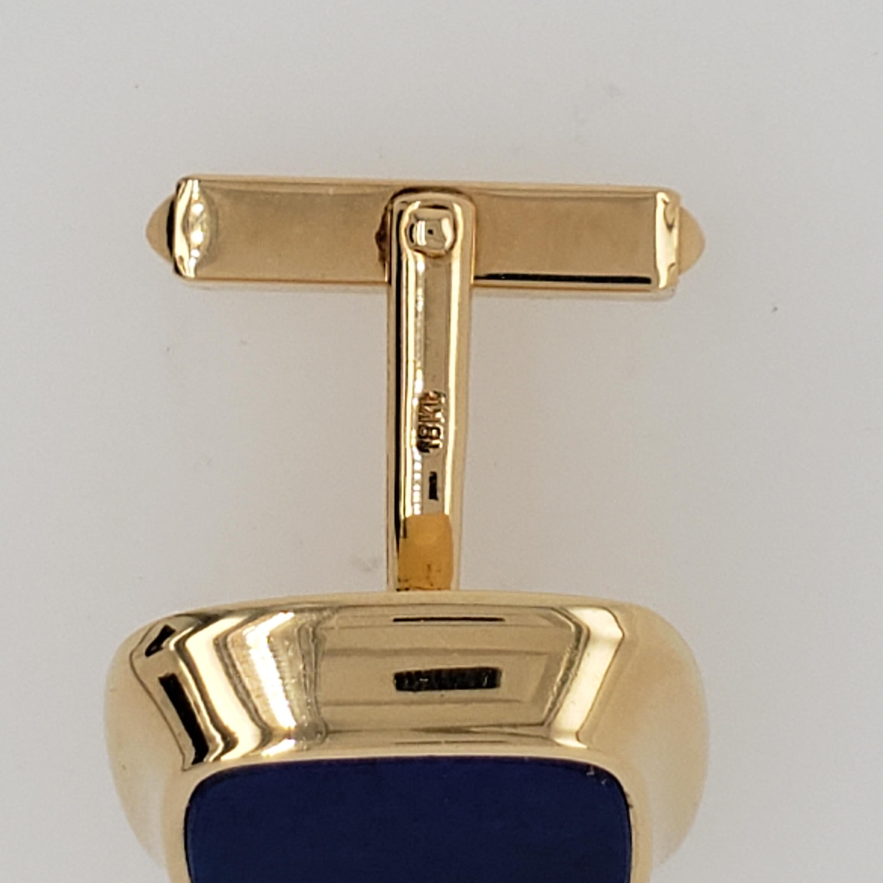 Cartier Manschettenknöpfe aus Gold und Lapislazuli (Retro) im Angebot