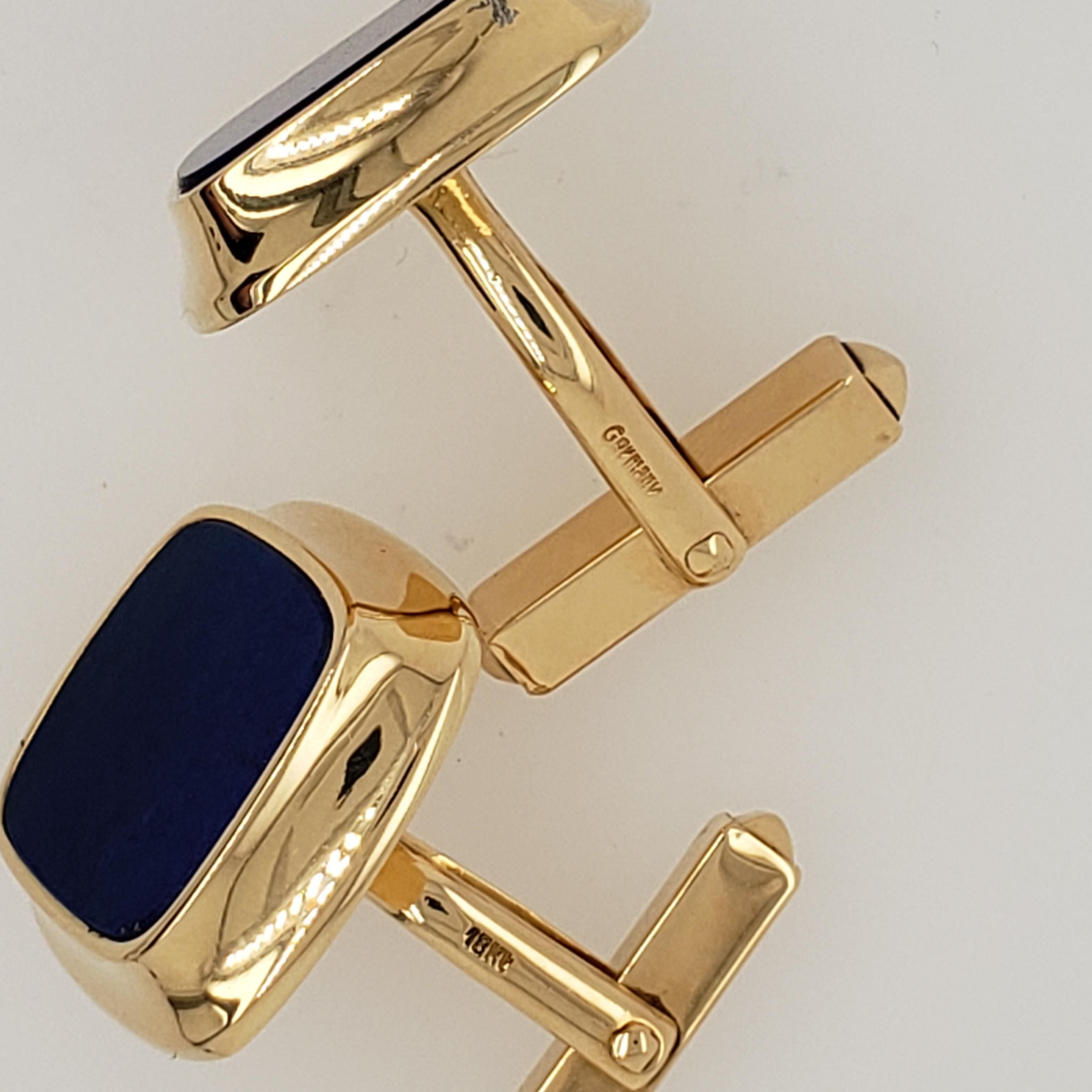 Cartier Manschettenknöpfe aus Gold und Lapislazuli im Zustand „Hervorragend“ im Angebot in Princeton, NJ