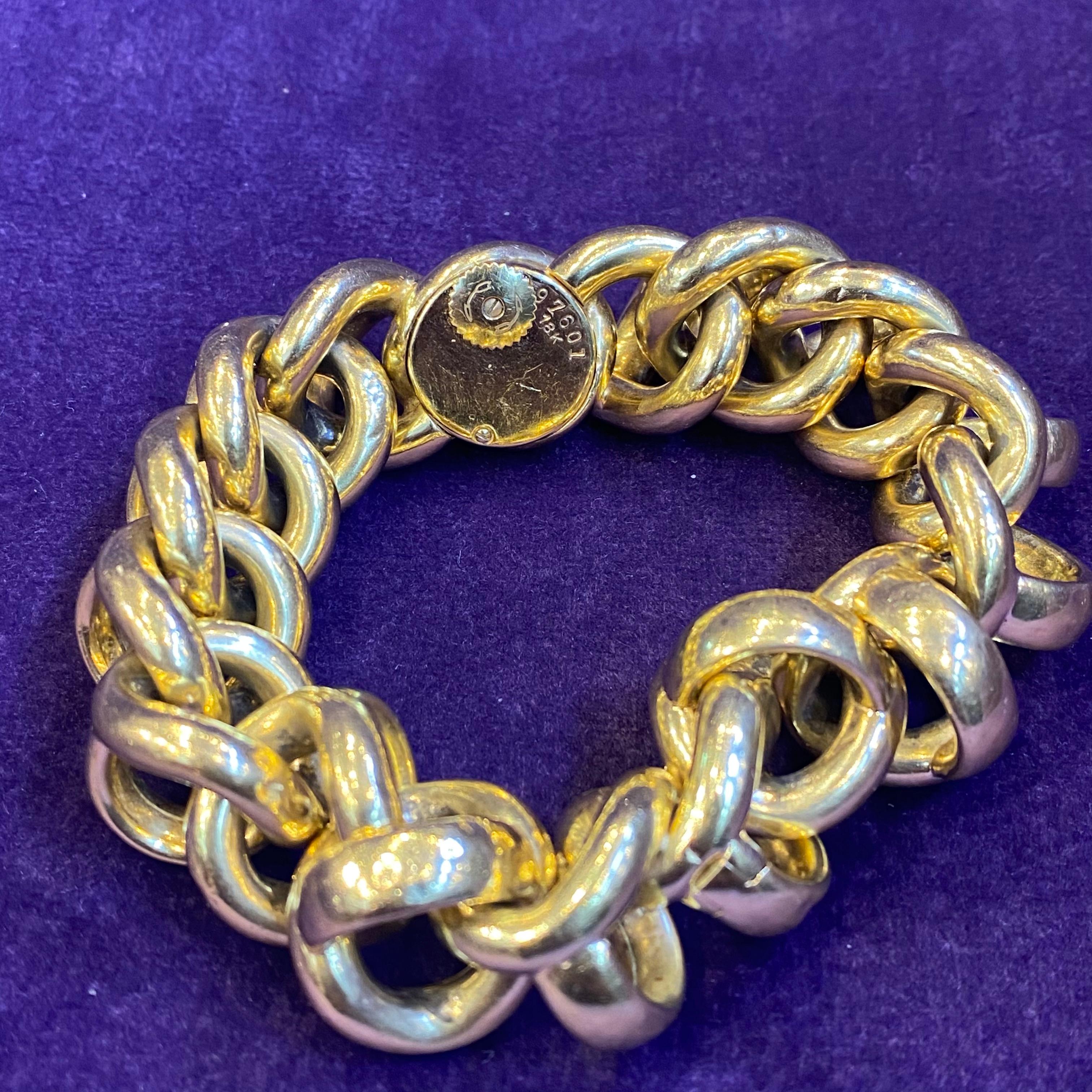 Cartier Gold Link Watch Bracelet For Sale at 1stDibs