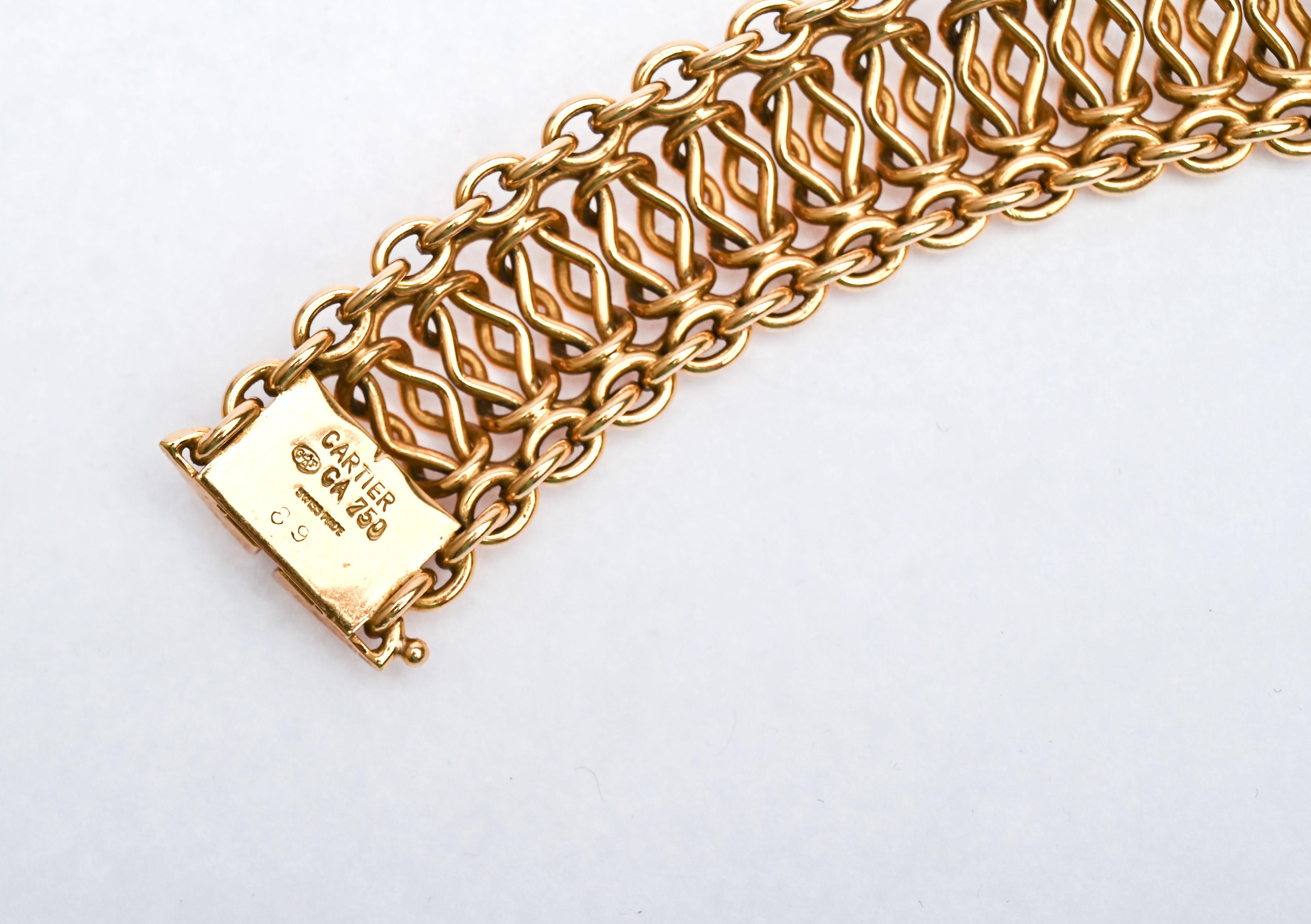 Women's or Men's Cartier Gold Links Bracelet For Sale