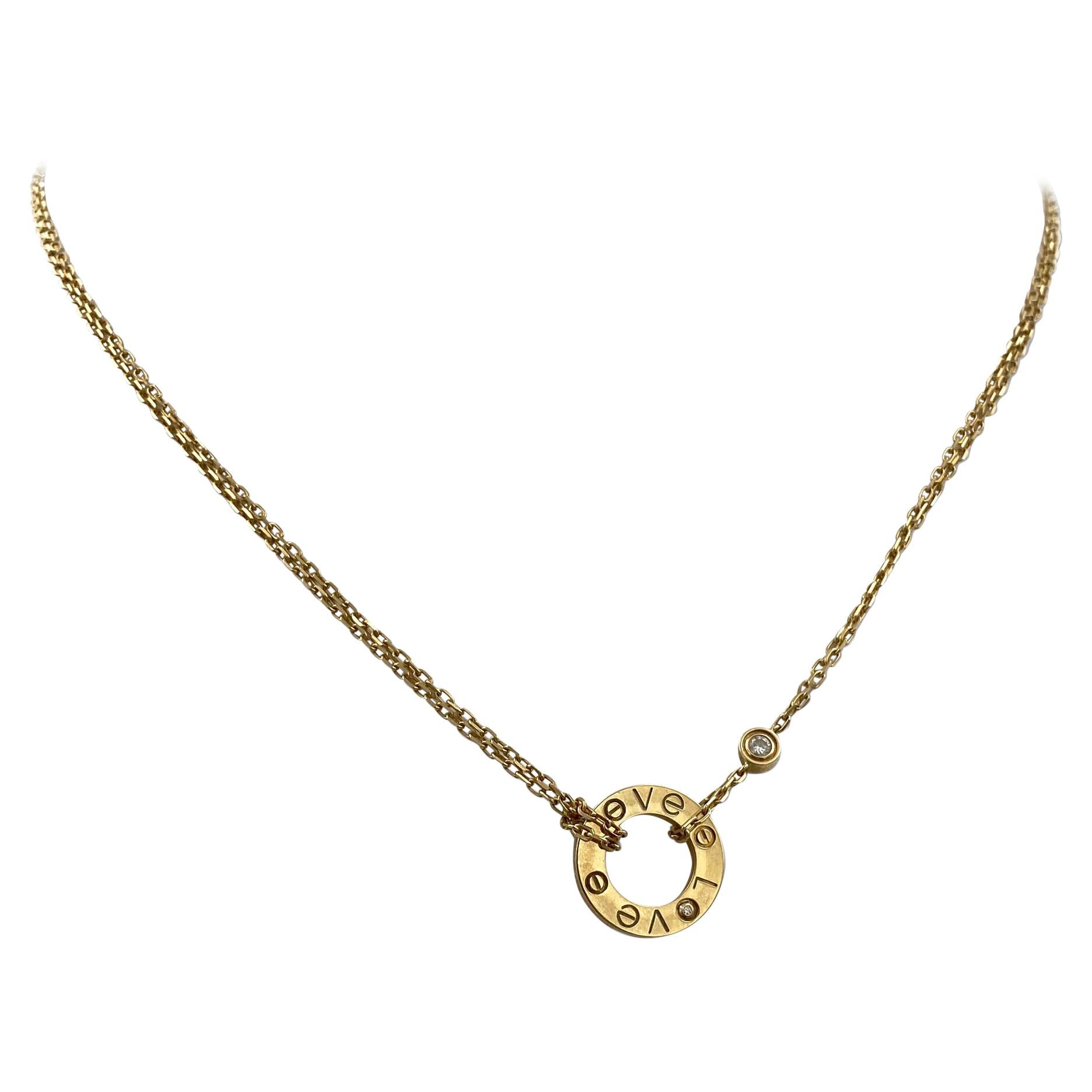 Cartier Gold Love Circle Charm Necklace