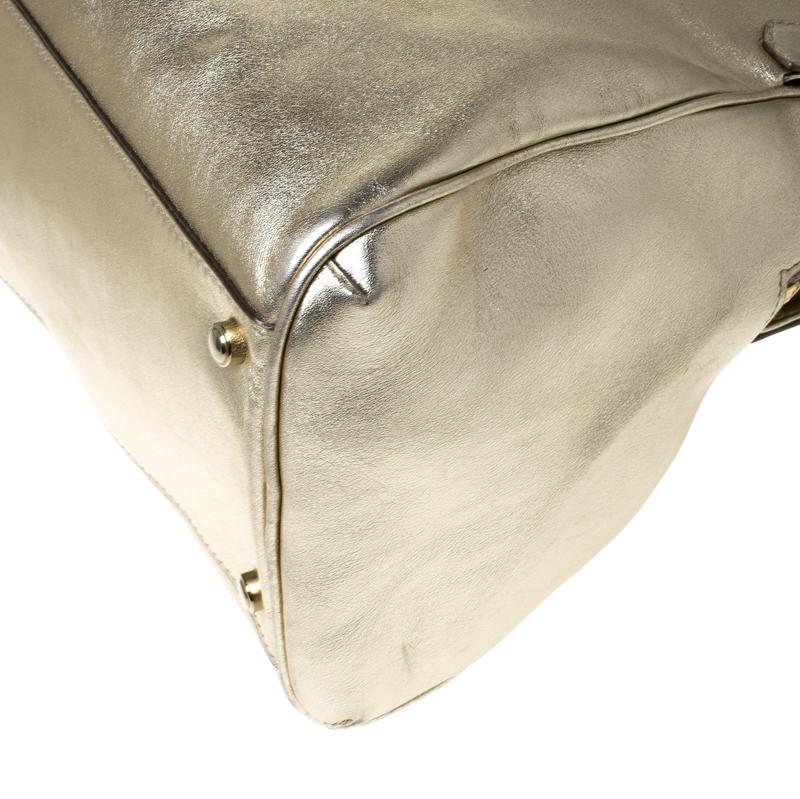 Women's Cartier Gold Metallic Leather Large Marcello de Cartier Bag
