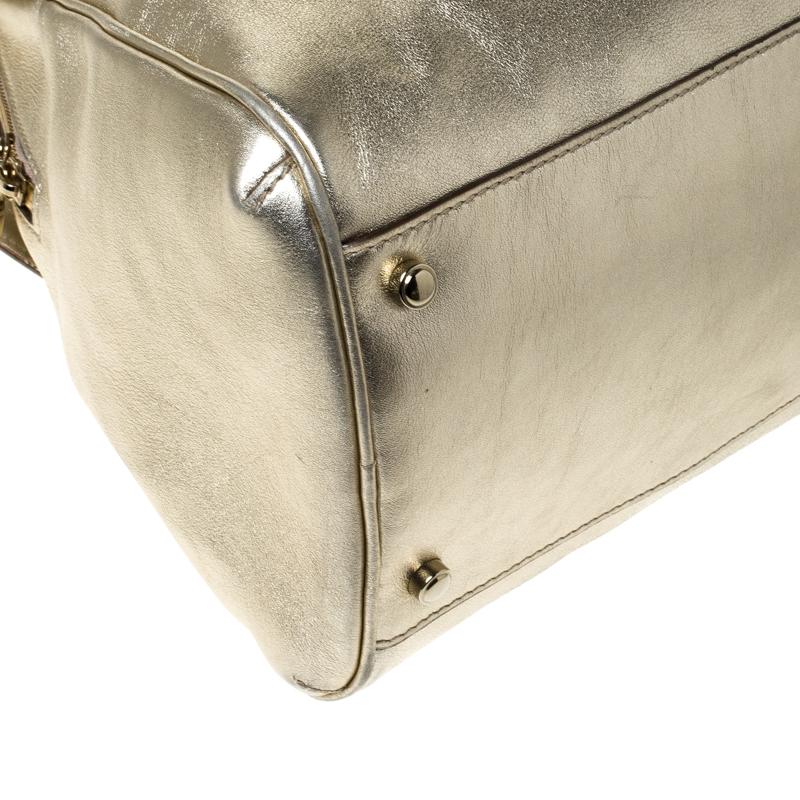 Cartier Gold Metallic Leather Large Marcello de Cartier Bag 1