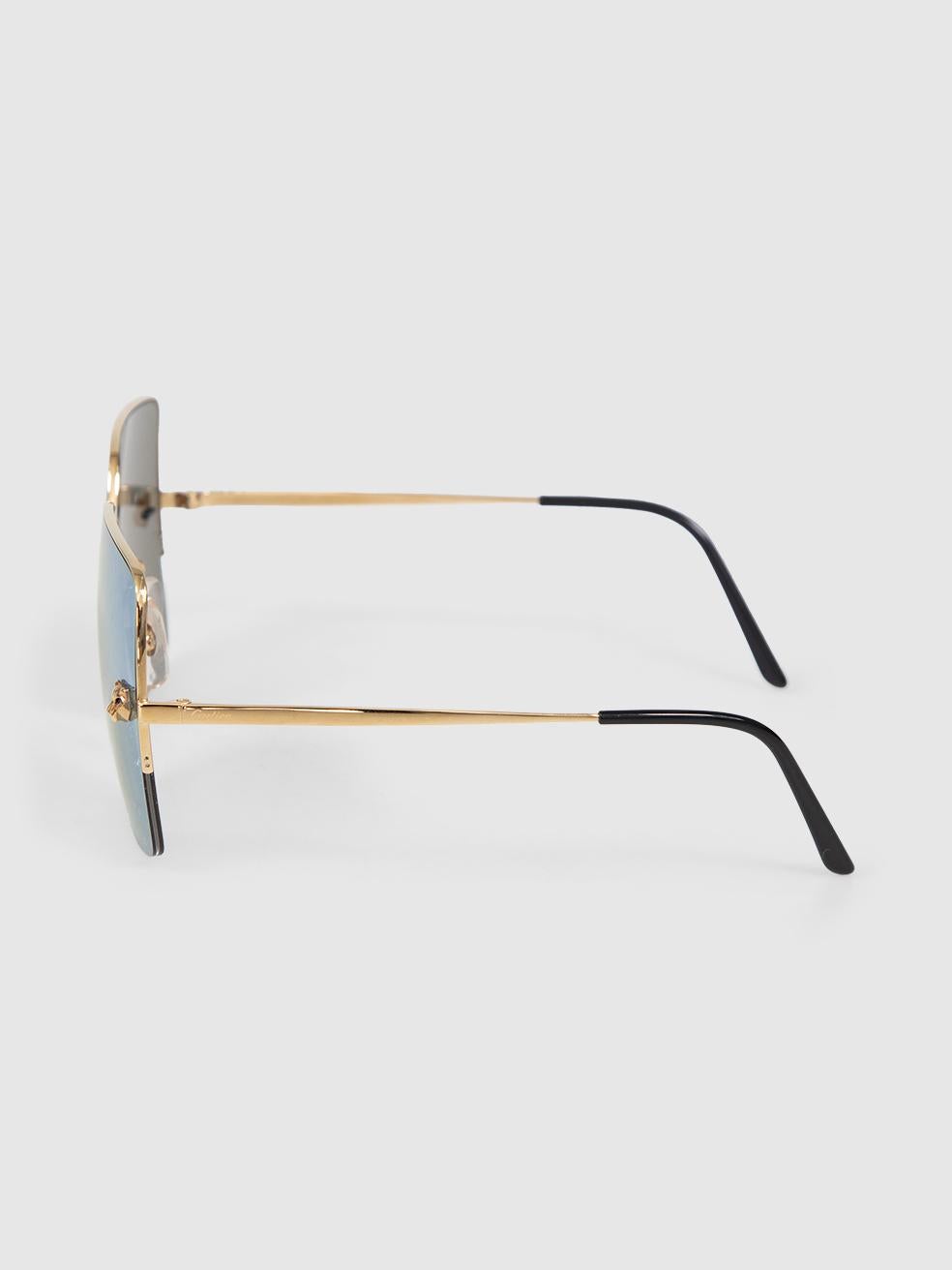 Donna Occhiali da sole Cartier Pantera specchiata in oro in vendita