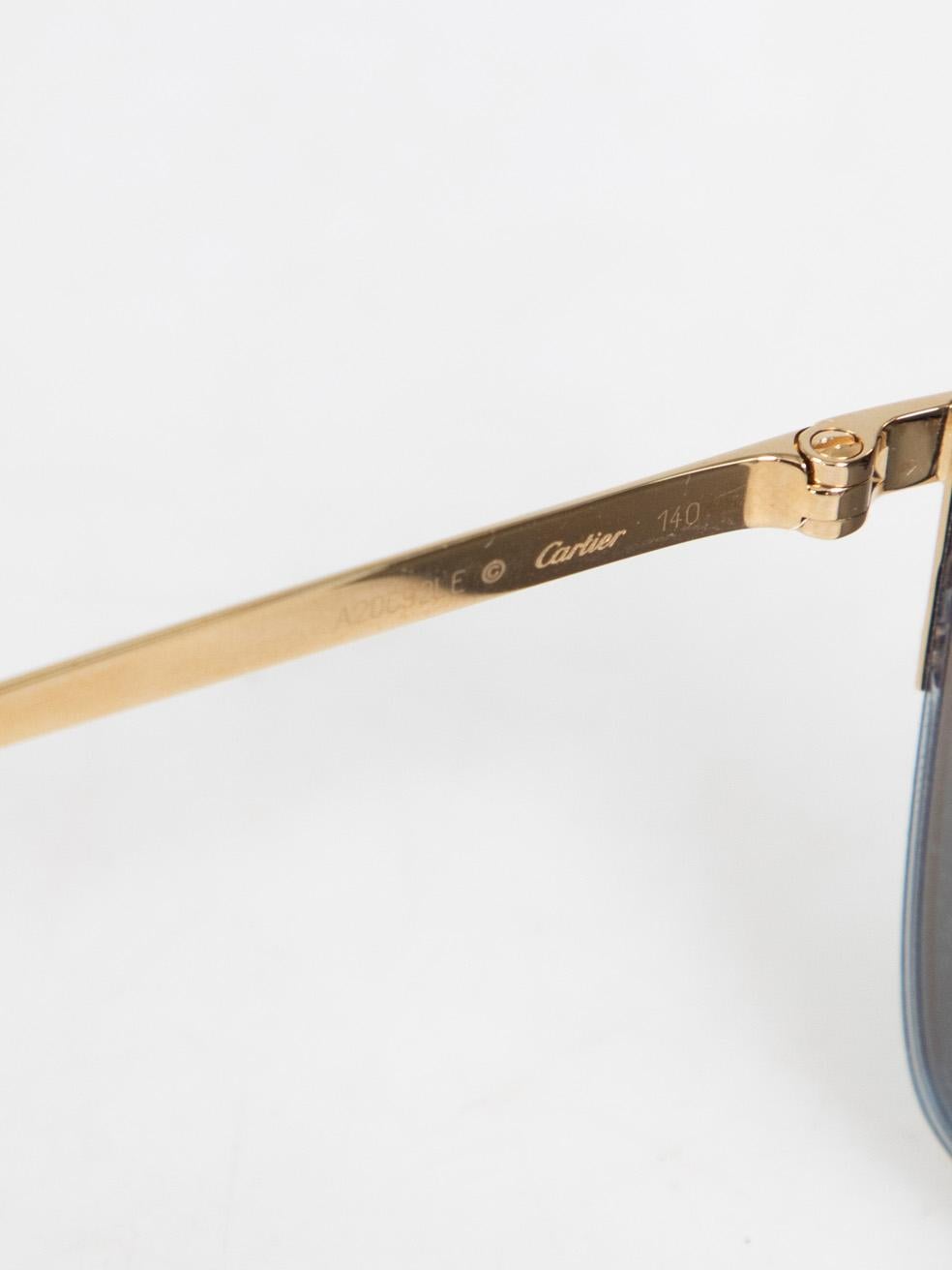 Occhiali da sole Cartier Pantera specchiata in oro in vendita 2