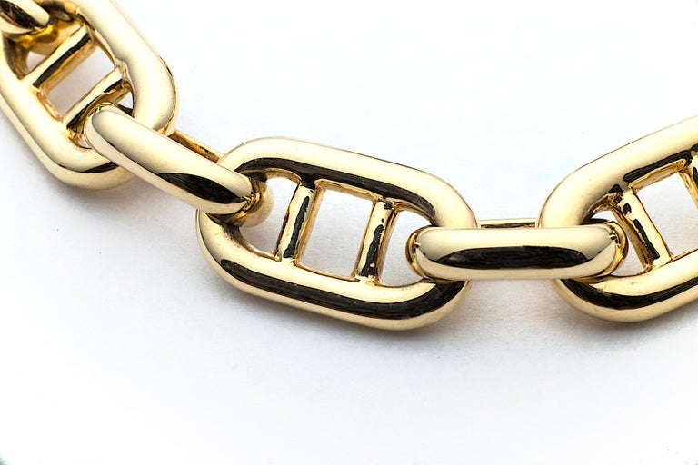 This classic Cartier nautical link 18K yellow gold vintage bracelet, circa 1975, is impressive with its handsome and timeless design.  Whether it is worn alone or layered with other bracelets, it is one of those pieces that you will never take off. 