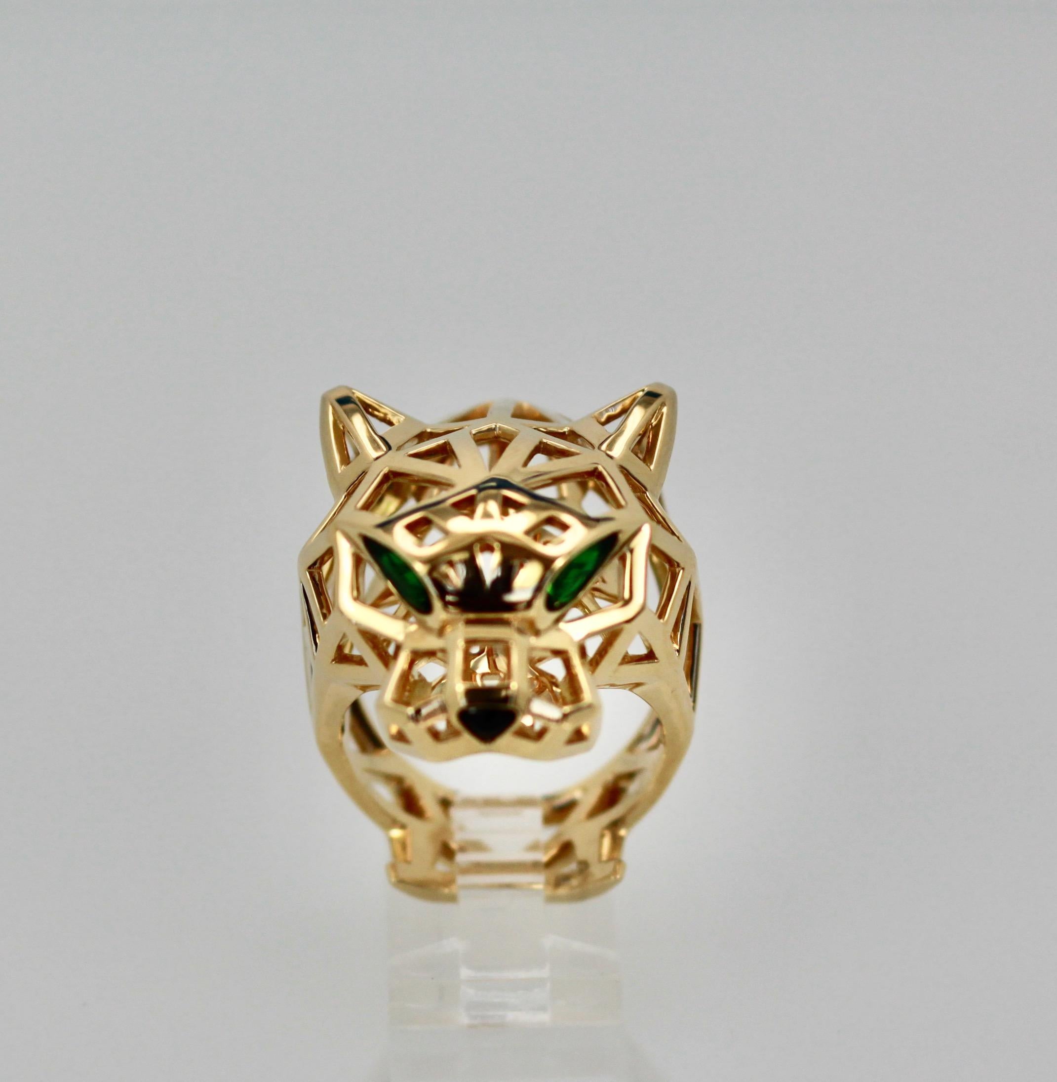 Artisan Cartier Gold Open Panthere Ring