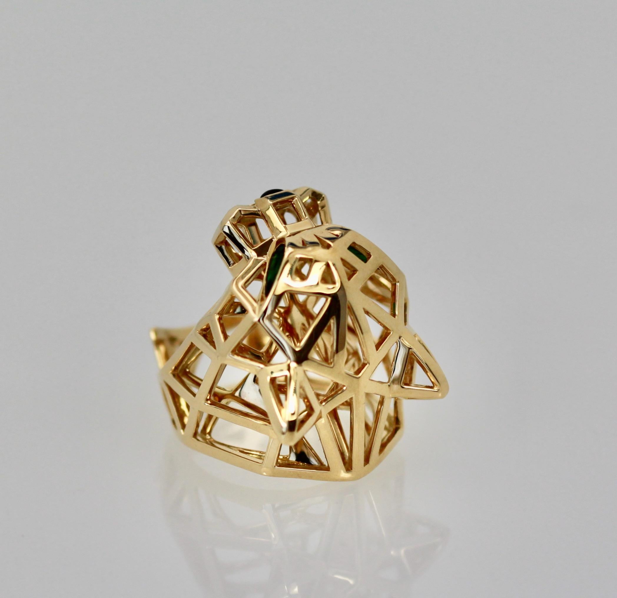 Oval Cut Cartier Gold Open Panthere Ring