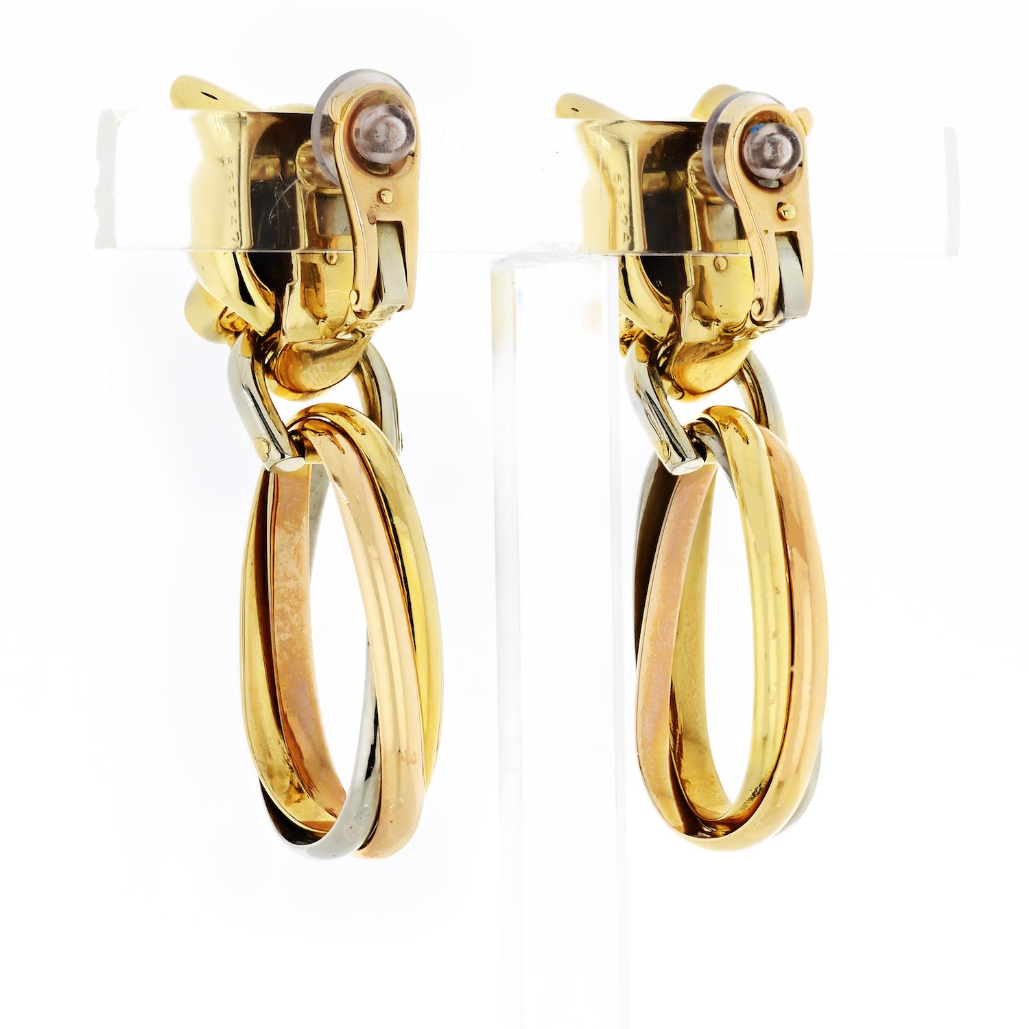 Cartier Gold Panther Clip-On Emerald Eyes Onyx Nose Drop Earrings 4