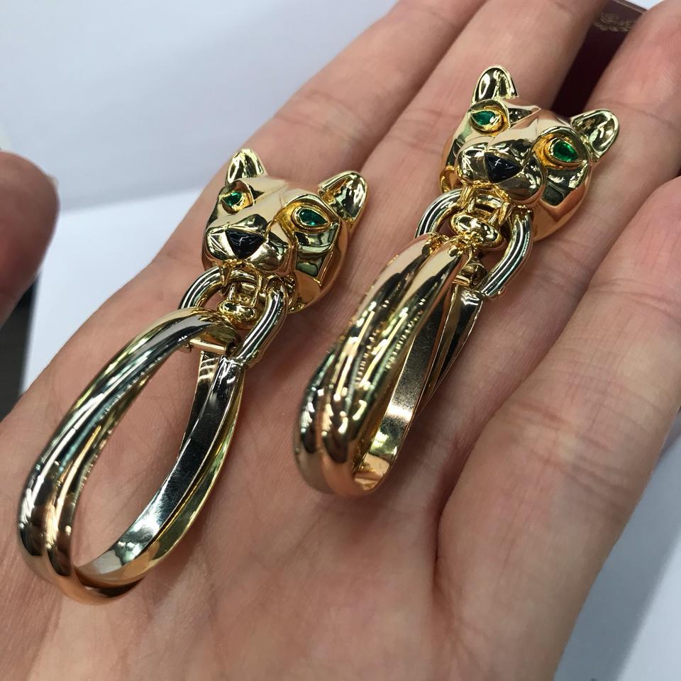 gold panther earrings