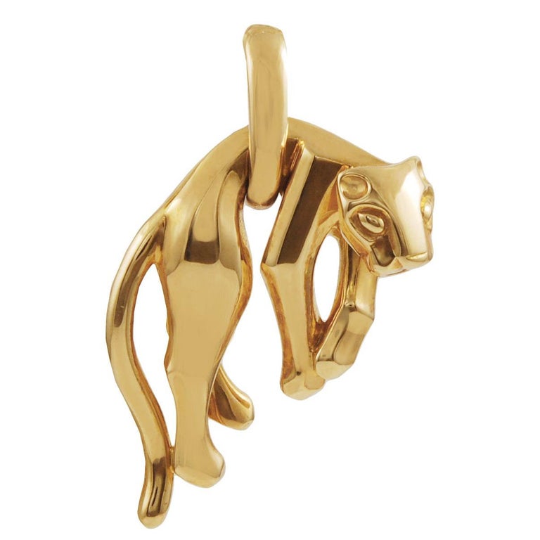 Cartier Gold Panther Pendant at 1stDibs | cartier hanging panthere pendant,  hanging panther pendant