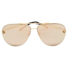 Lunettes de soleil aviateur miroitées Cartier Gold Panthere De Cartier