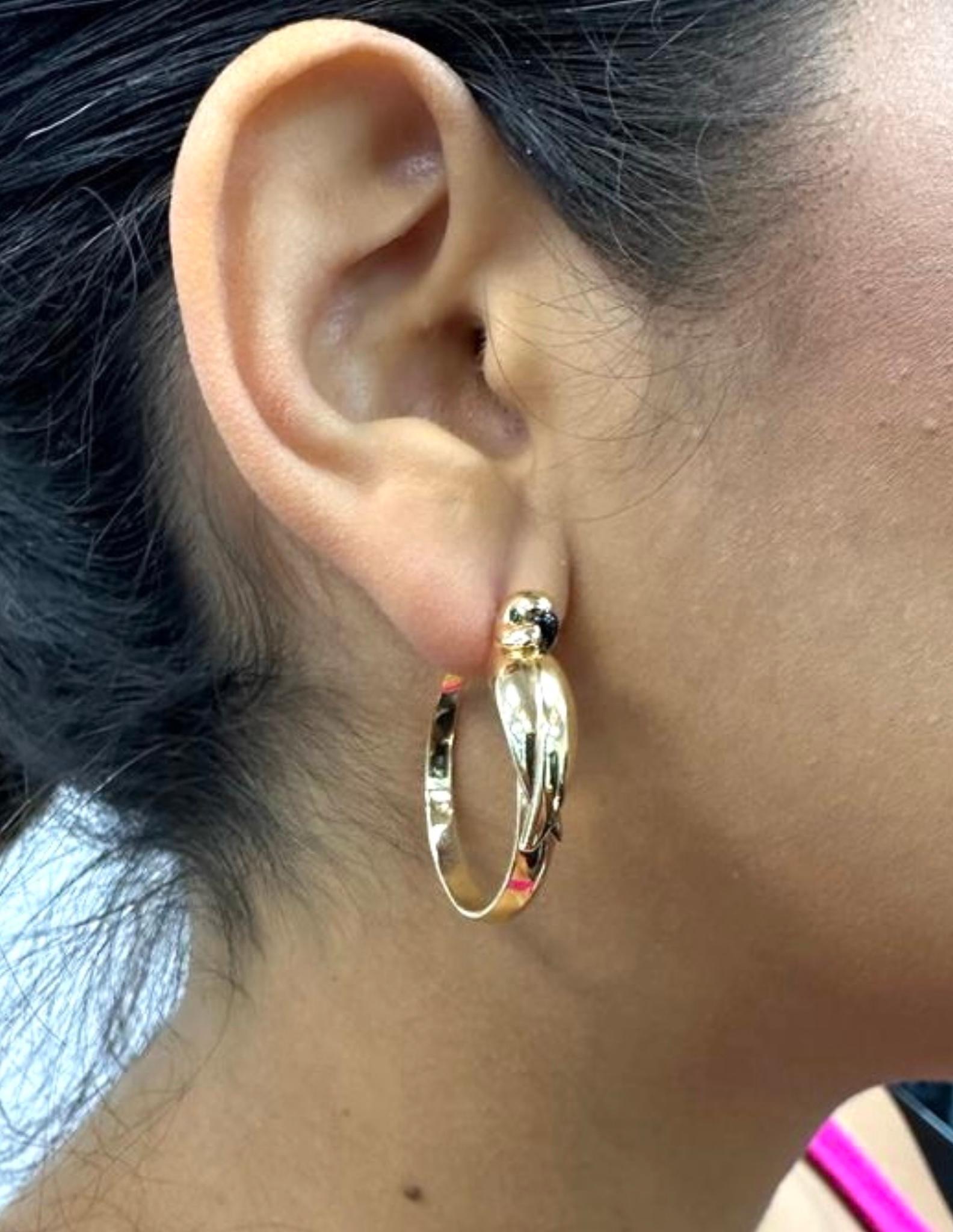 Cartier 18k Gold Parrot Hoop Earrings For Sale 4