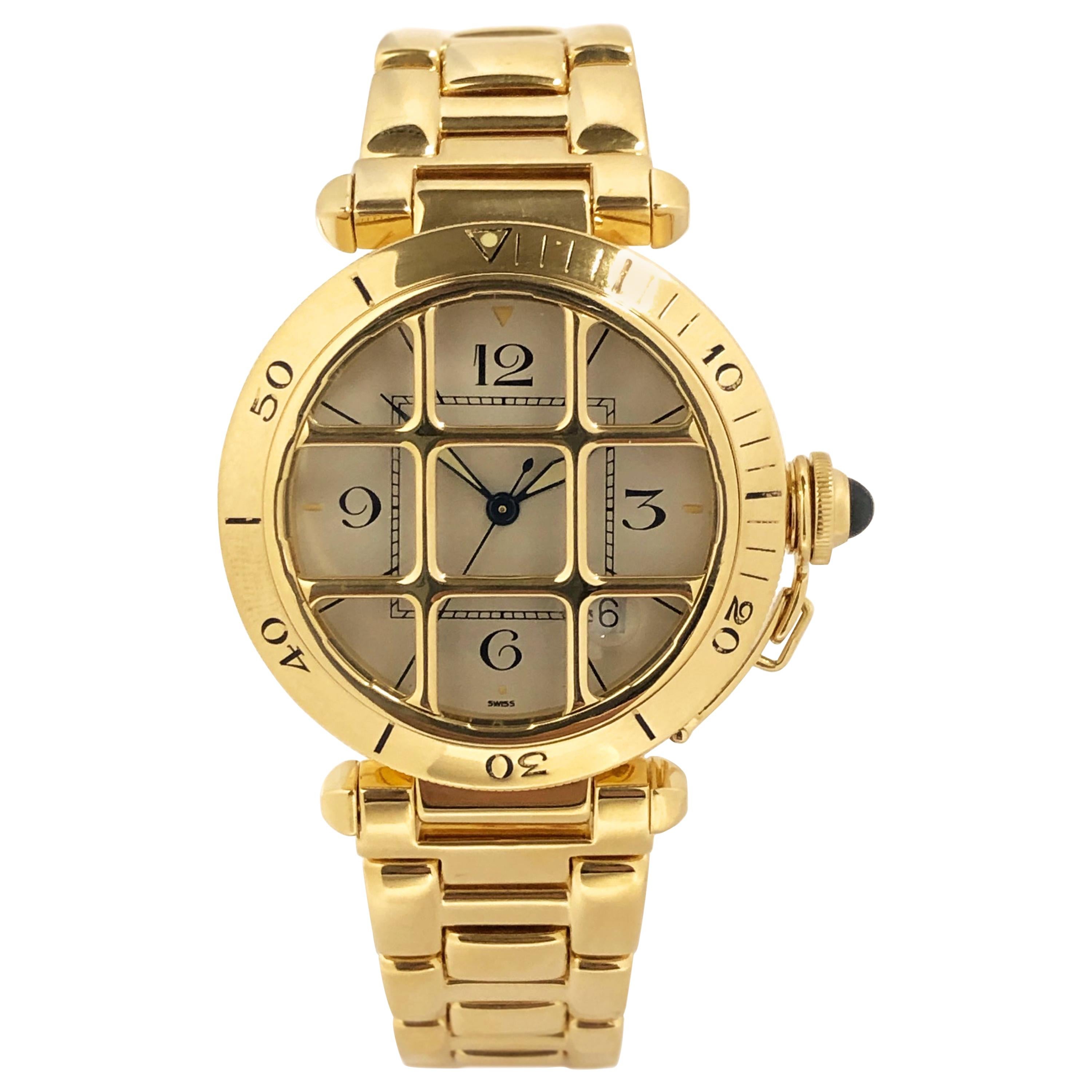 Cartier Gold Pasha Automatic Wristwatch 