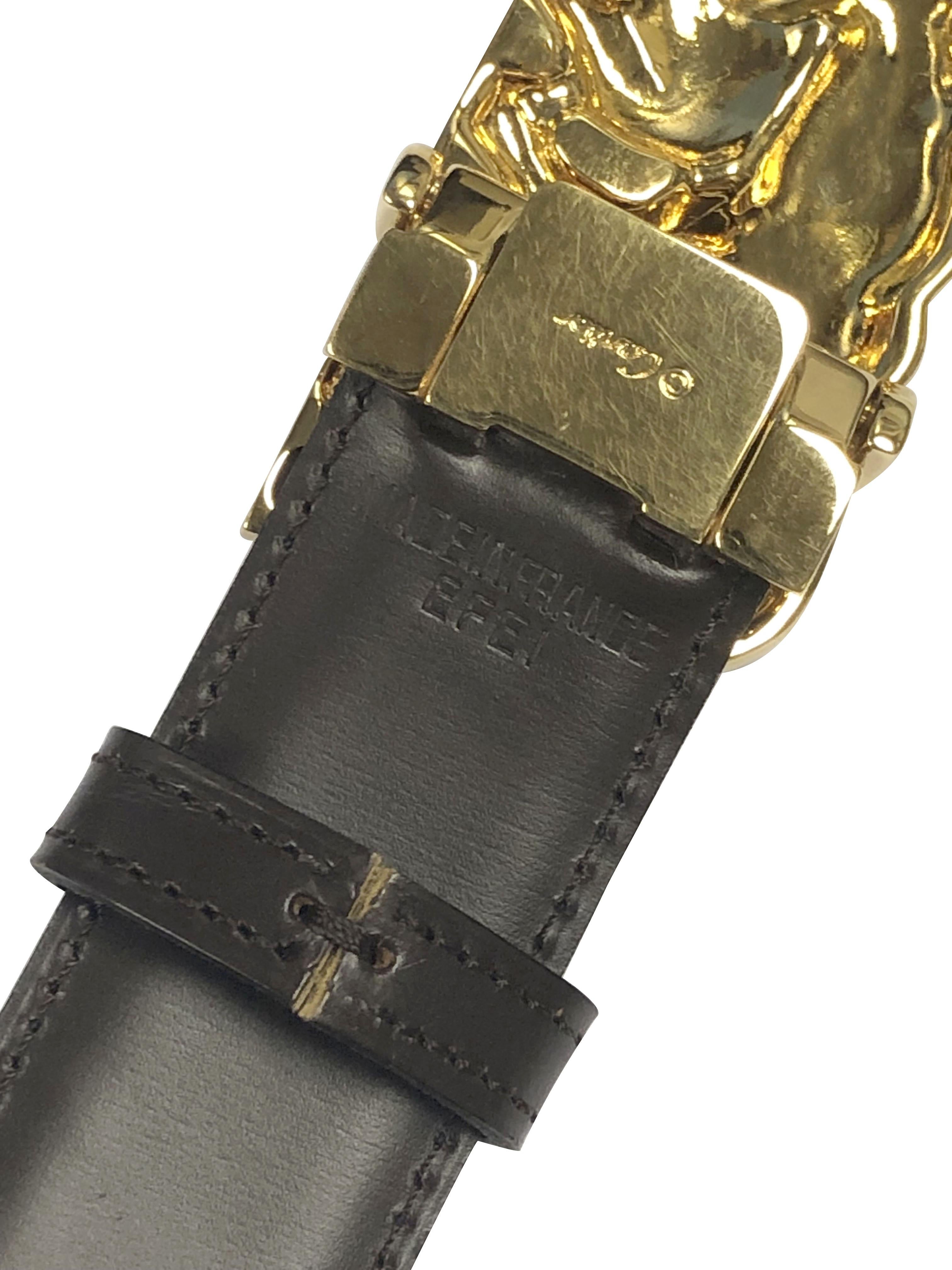 da uomo o donna Fibbia da cintura e cintura Elefante di Cartier con placca d'oro, nuova in scatola e provvista di certificato di provenienza in vendita