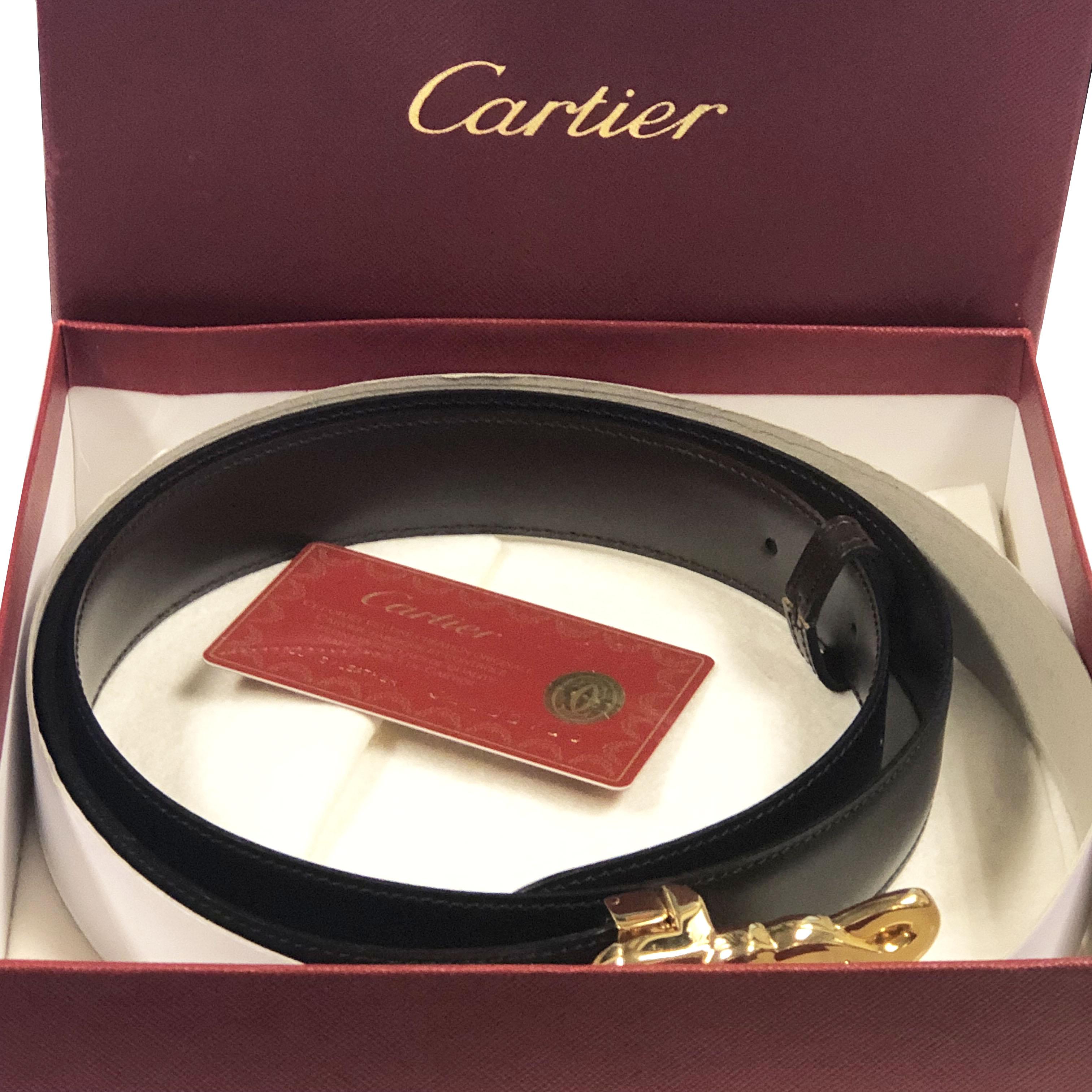 Fibbia da cintura e cintura Elefante di Cartier con placca d'oro, nuova in scatola e provvista di certificato di provenienza in vendita 2
