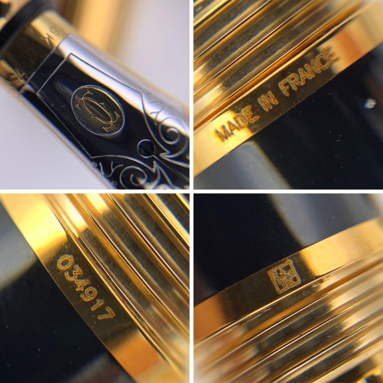 Cartier Gold Plated and Black Lacquer Louis Cartier Pen Set In Excellent Condition In Rome, Rome