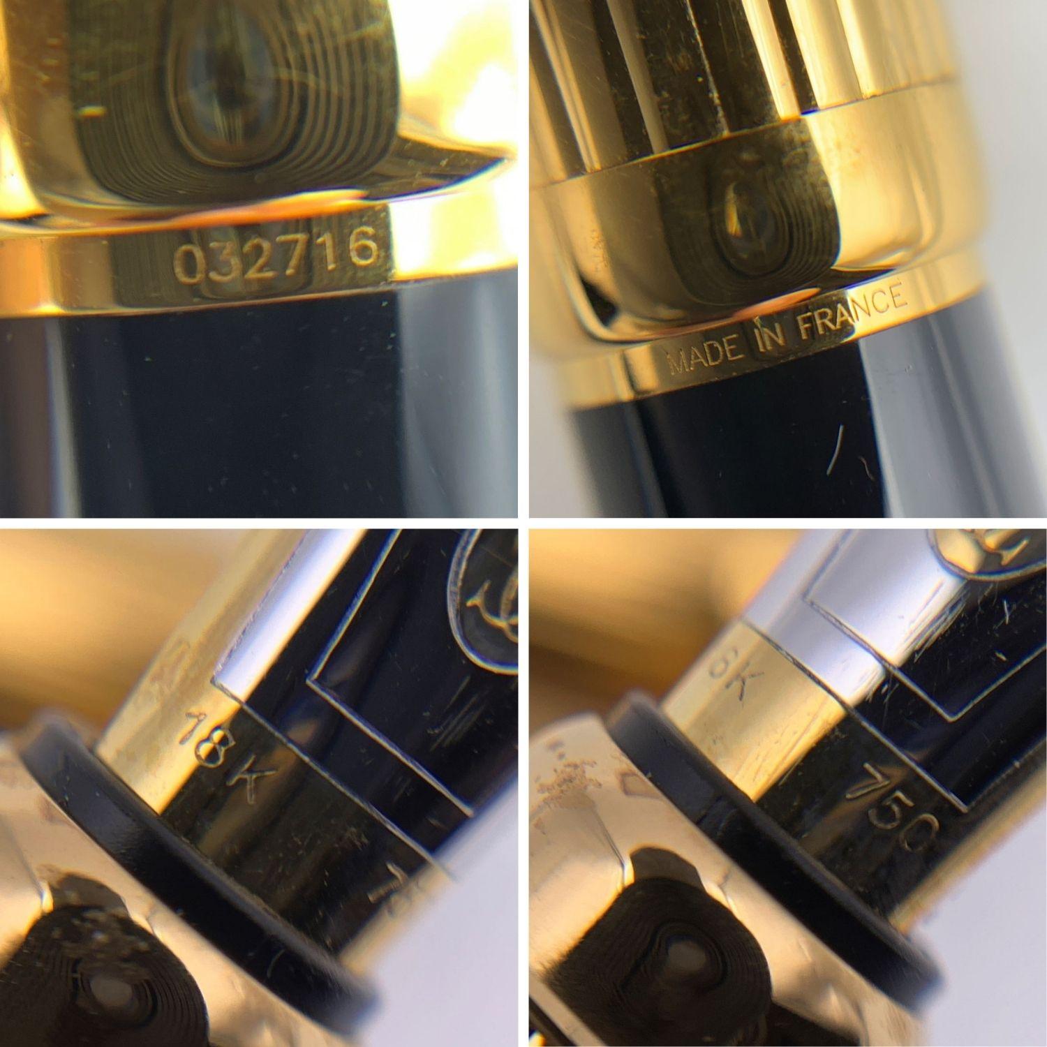 Women's or Men's Cartier Gold Plated and Black Lacquer Louis Cartier Pen Set