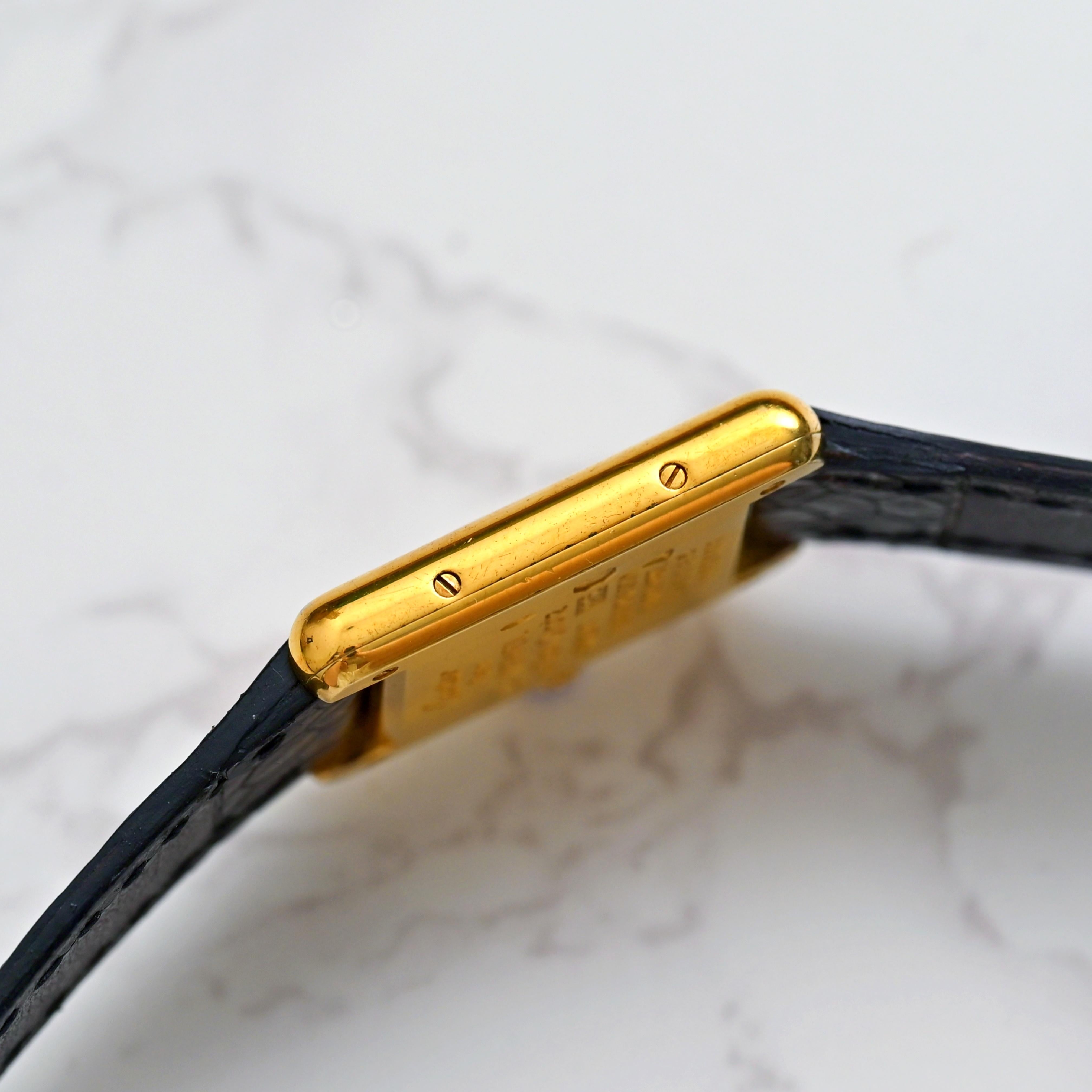 Cartier Gold Plated Must de Tank Vermeil 5057001 Roman Indexes Quartz, 1980's For Sale 2