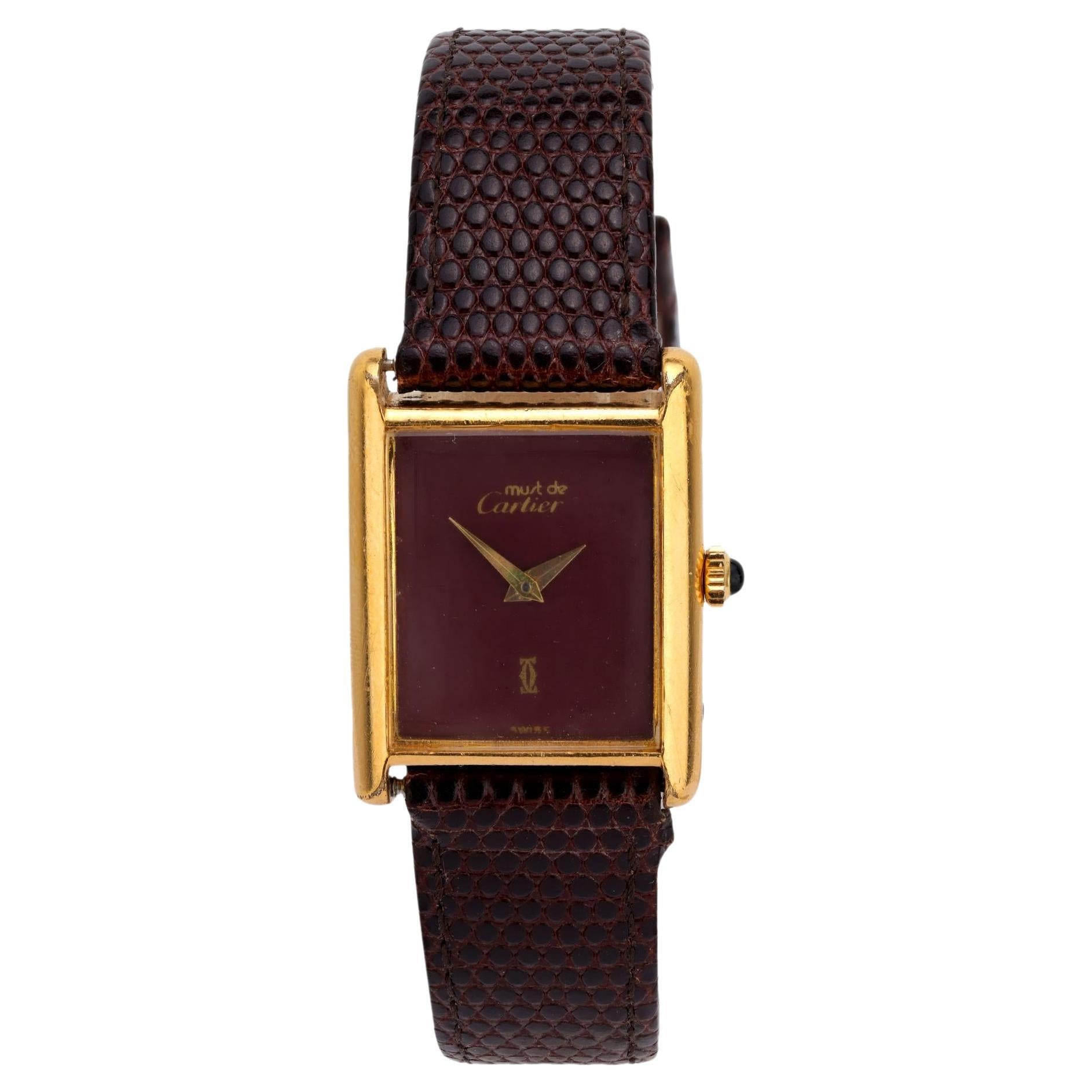 Reloj Cartier Tank chapado en oro