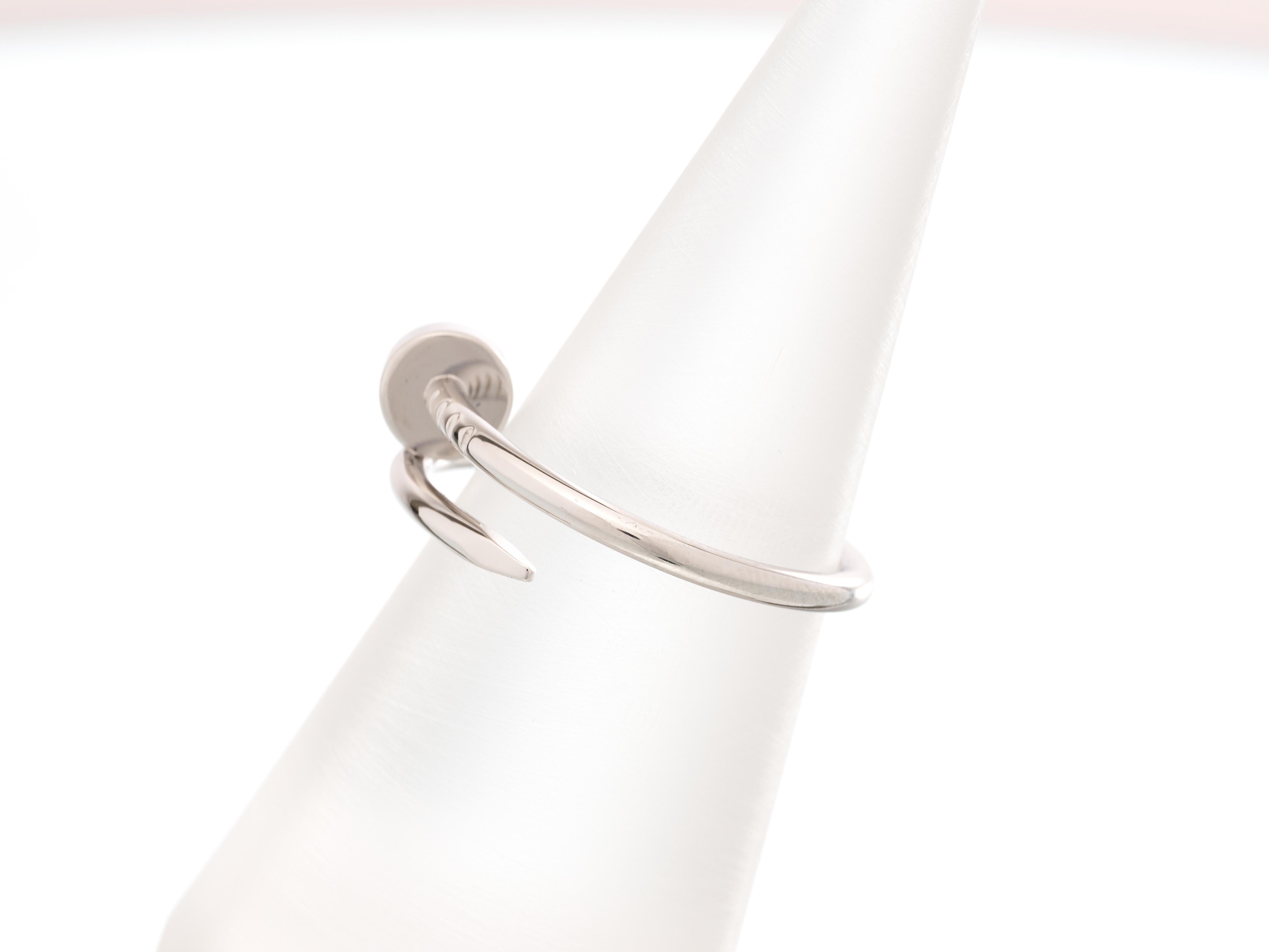 Cartier Anillo Oro Juste Un Clou Anillo Clavo 18ct Blanco Pequeño Tamaño 56 Caja Papeles en venta 9